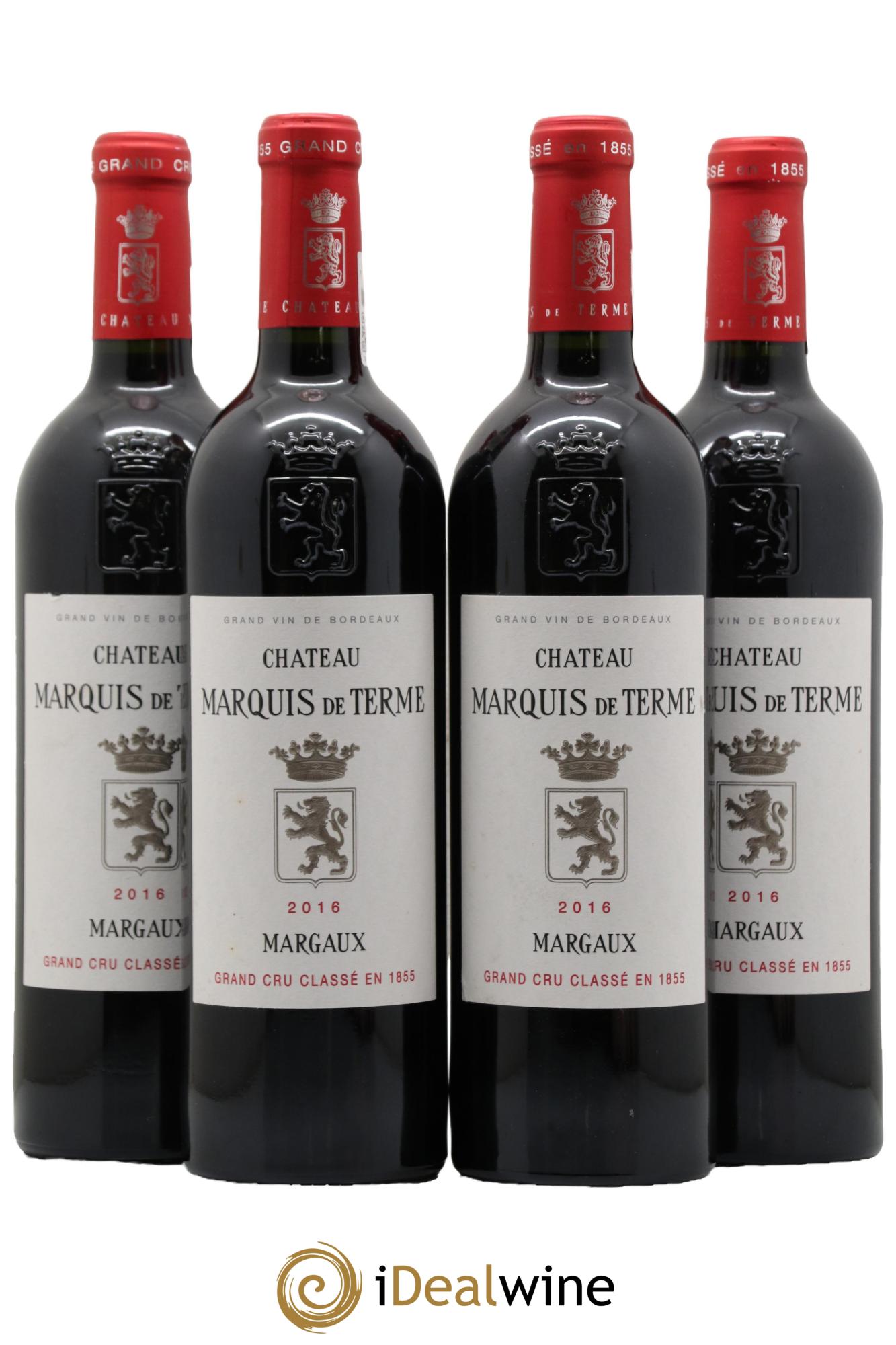 Château Marquis de Terme 4ème Grand Cru Classé 2016 - Lot of 4 bottles - 0