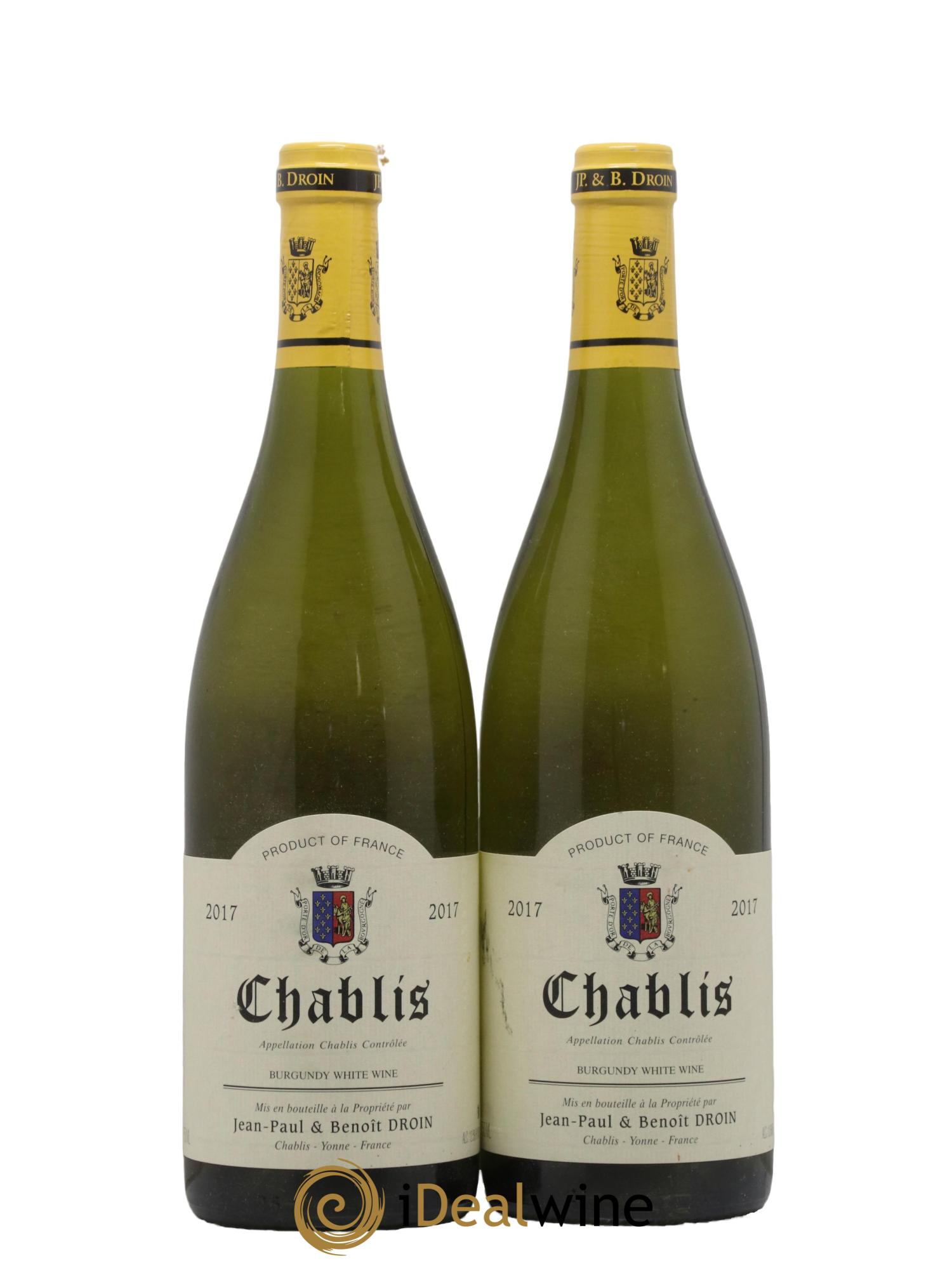 Chablis Jean-Paul & Benoît Droin (Domaine) 2017 - Lot of 2 bottles - 0