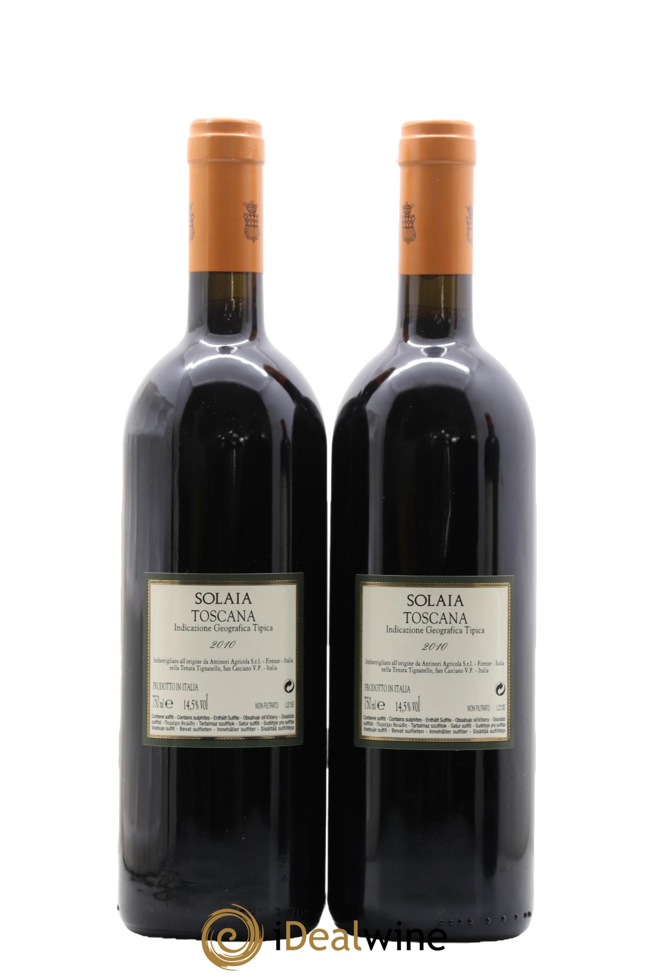 Toscana IGT Solaia Tenuta Tignanello - Antinori 2010 - Lotto di 2 bottiglie - 1