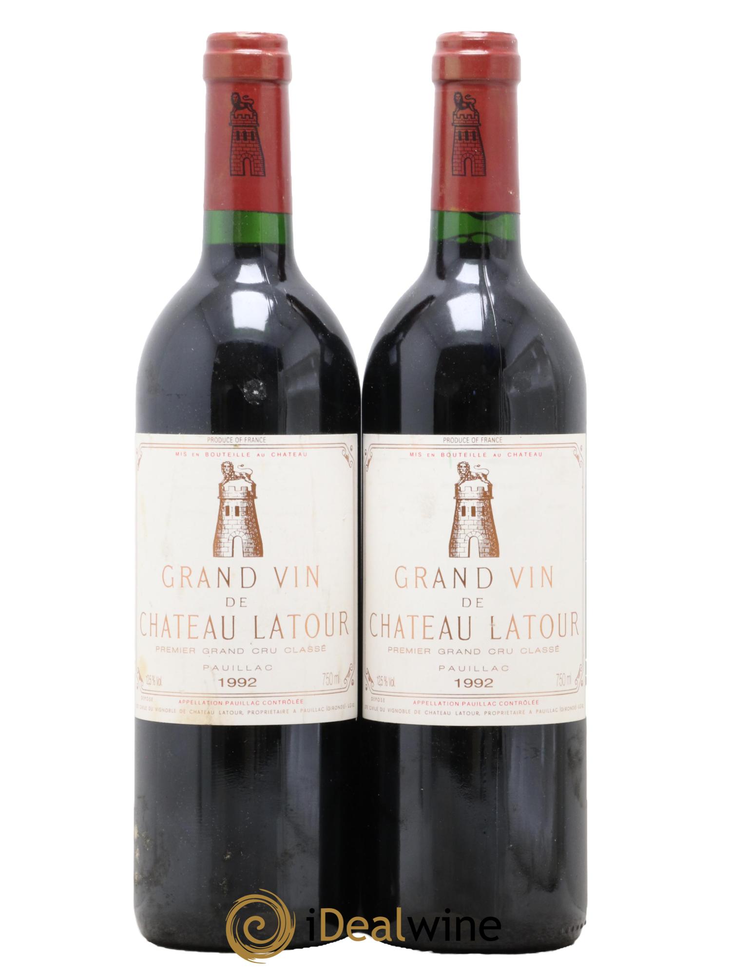 Château Latour 1er Grand Cru Classé 1992 - Lot de 2 bouteilles - 0