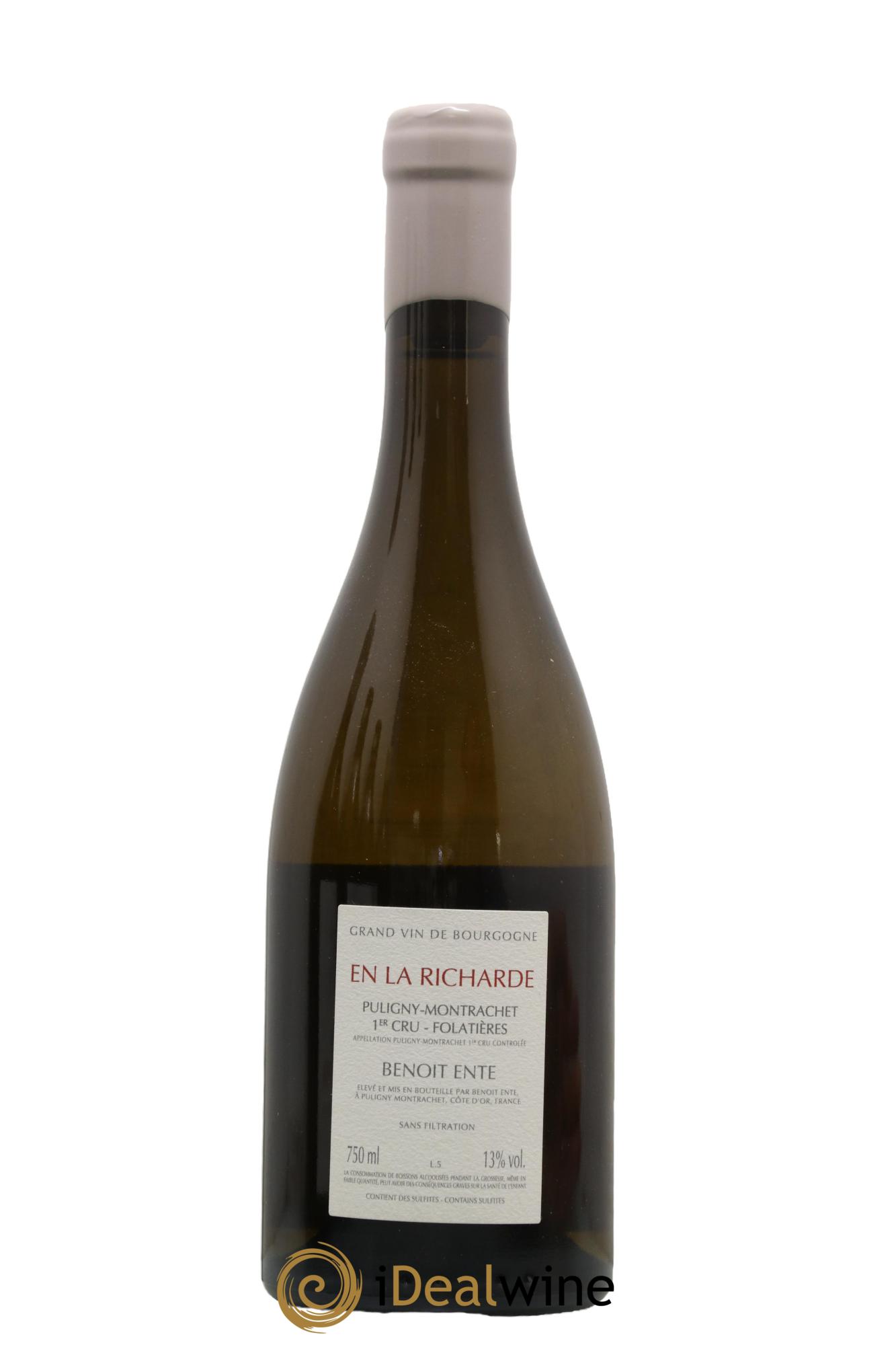 Puligny-Montrachet 1er Cru Folatières En la Richarde Benoit Ente 2019 - Lot de 1 bouteille - 1