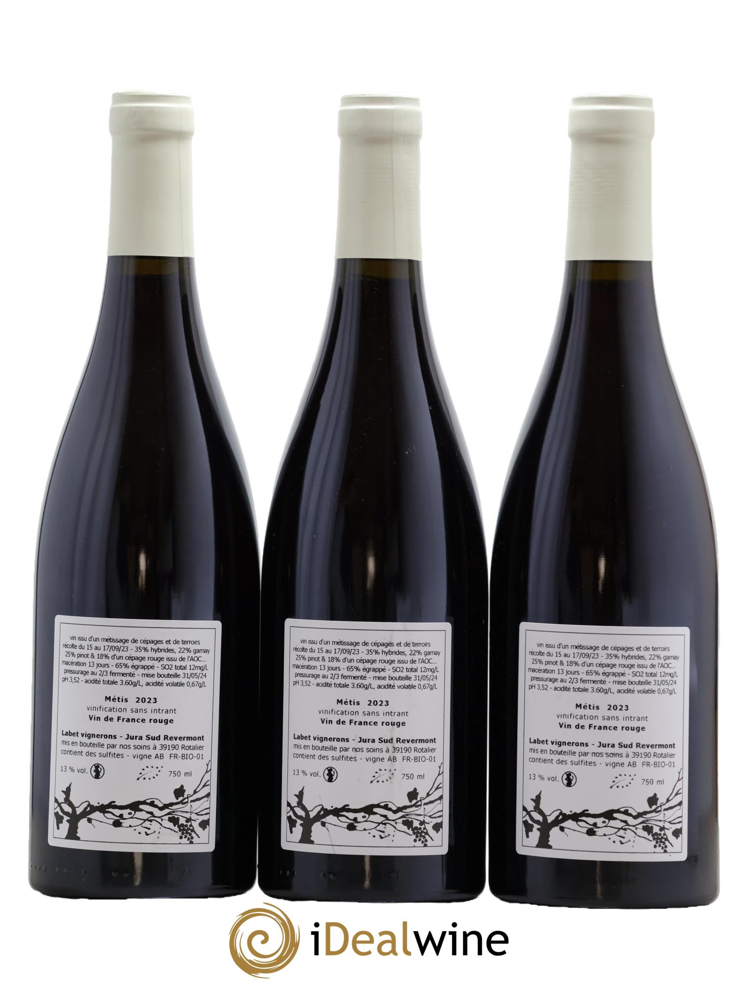 Vin de France Métis Romain - Julien  - Charline Labet 2023 - Lot de 3 bouteilles - 1