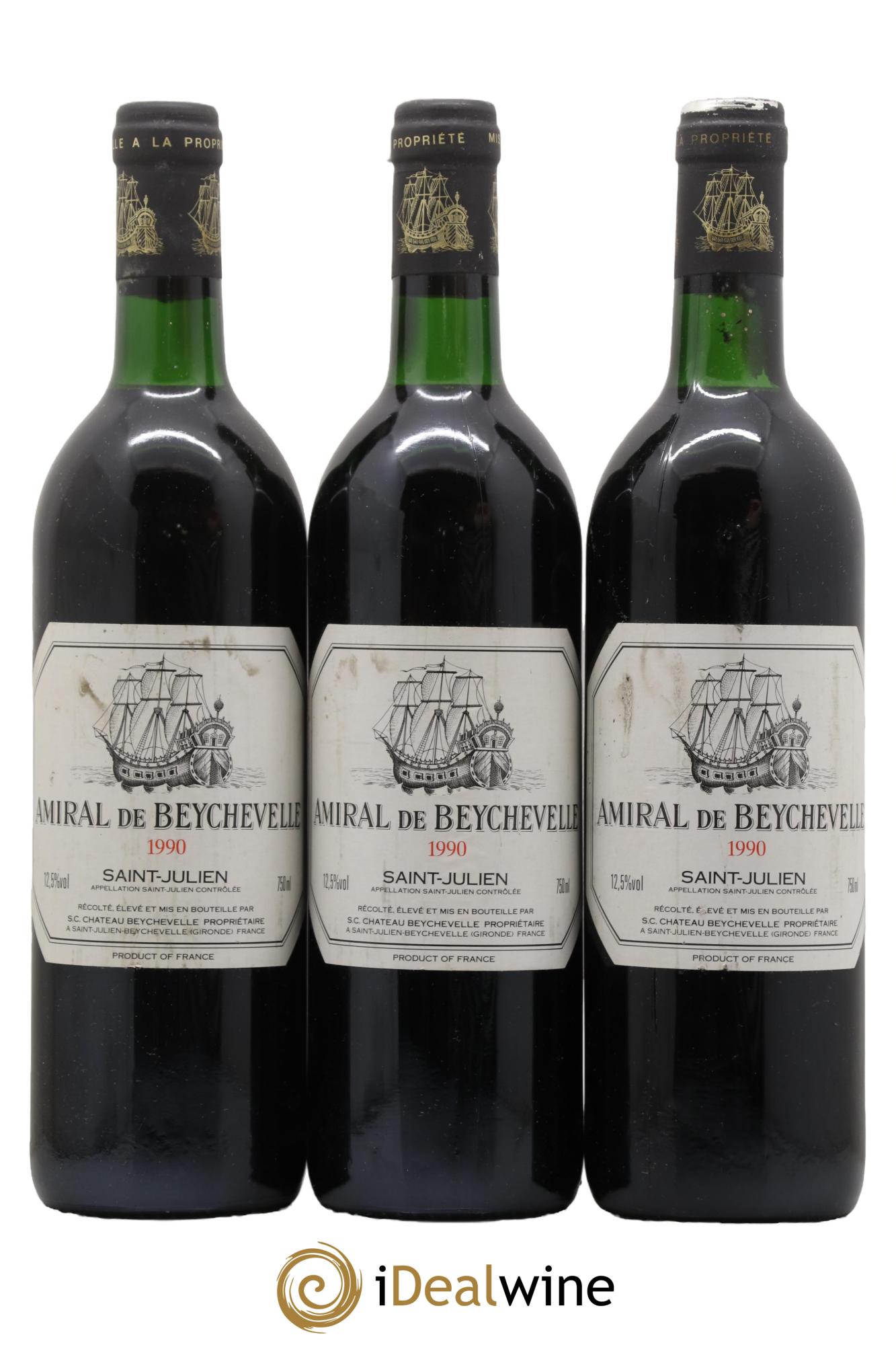 Amiral de Beychevelle Second Vin 1990 - Posten von 3 Flaschen - 0