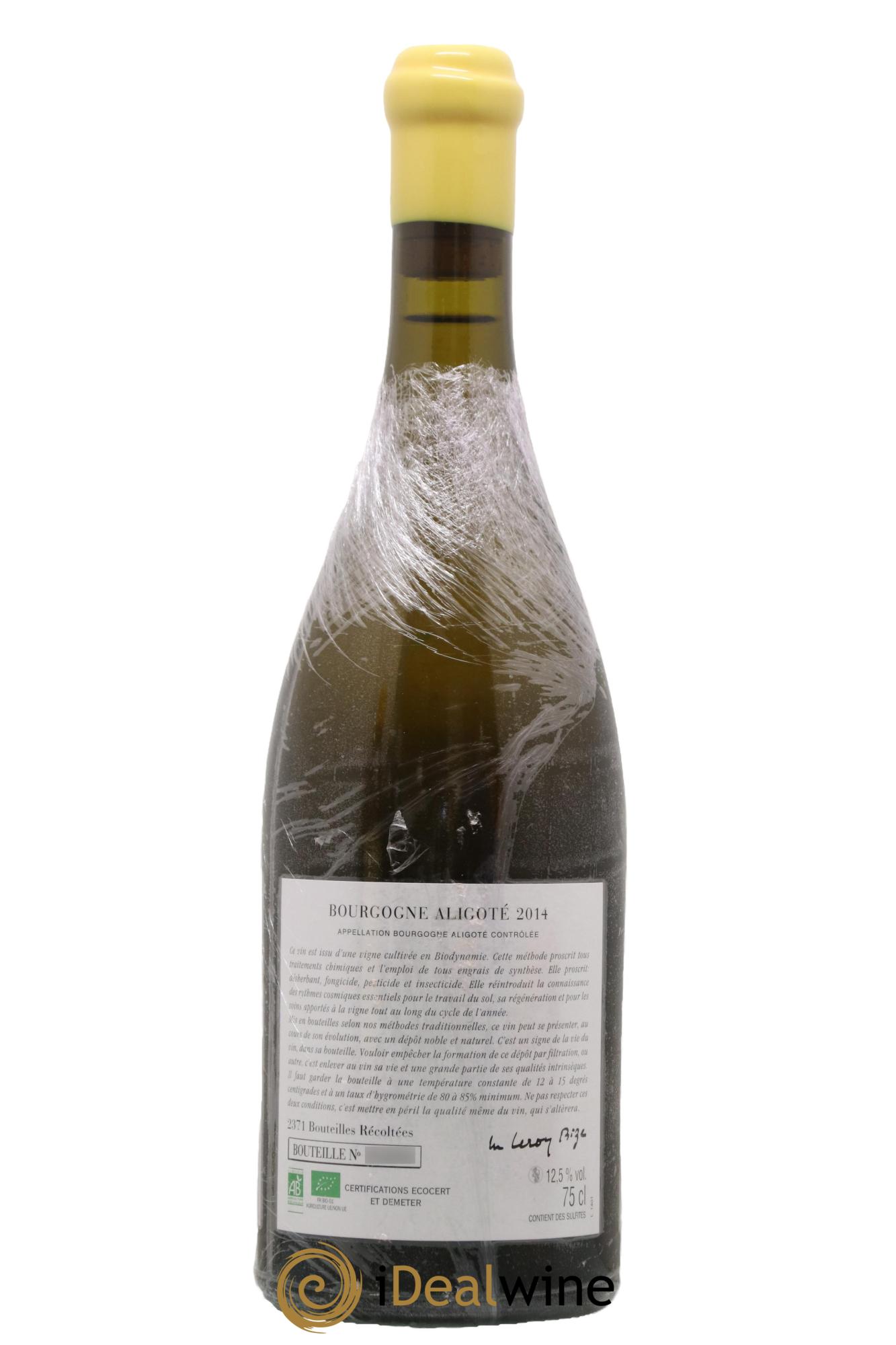 Bourgogne Aligoté Sous Chatelet d'Auvenay (Domaine) 2014 - Lot de 1 bouteille - 1