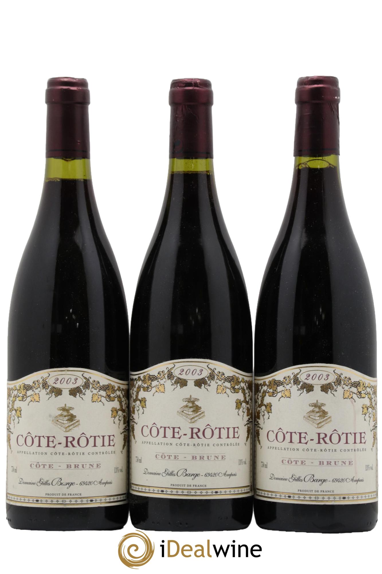 Côte-Rôtie Côte-Brune Barge (Domaine) 2003 - Posten von 3 Flaschen - 0