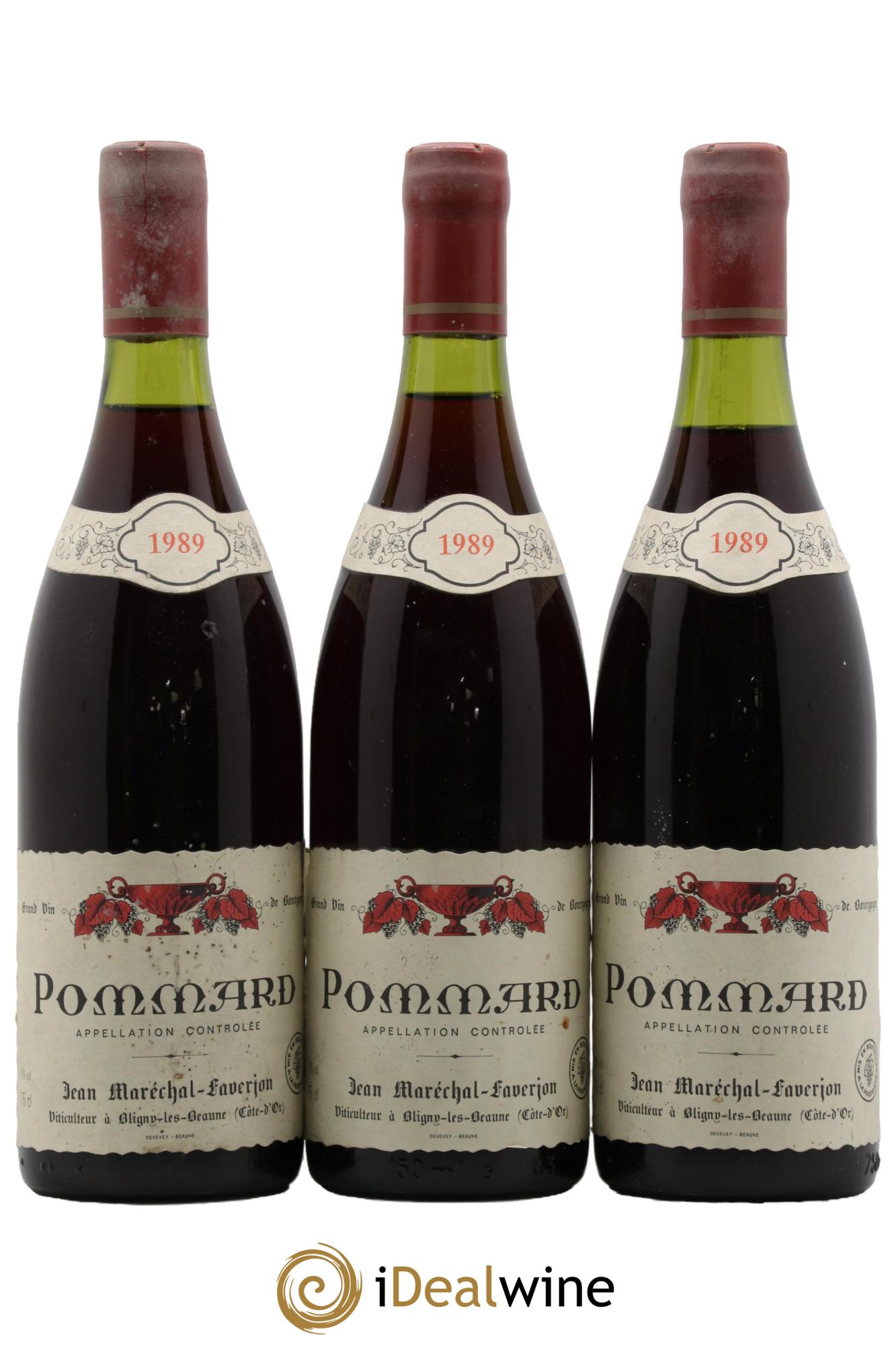 Pommard Jean Maréchal-Faverjon 1989 - Lot de 3 bouteilles - 0