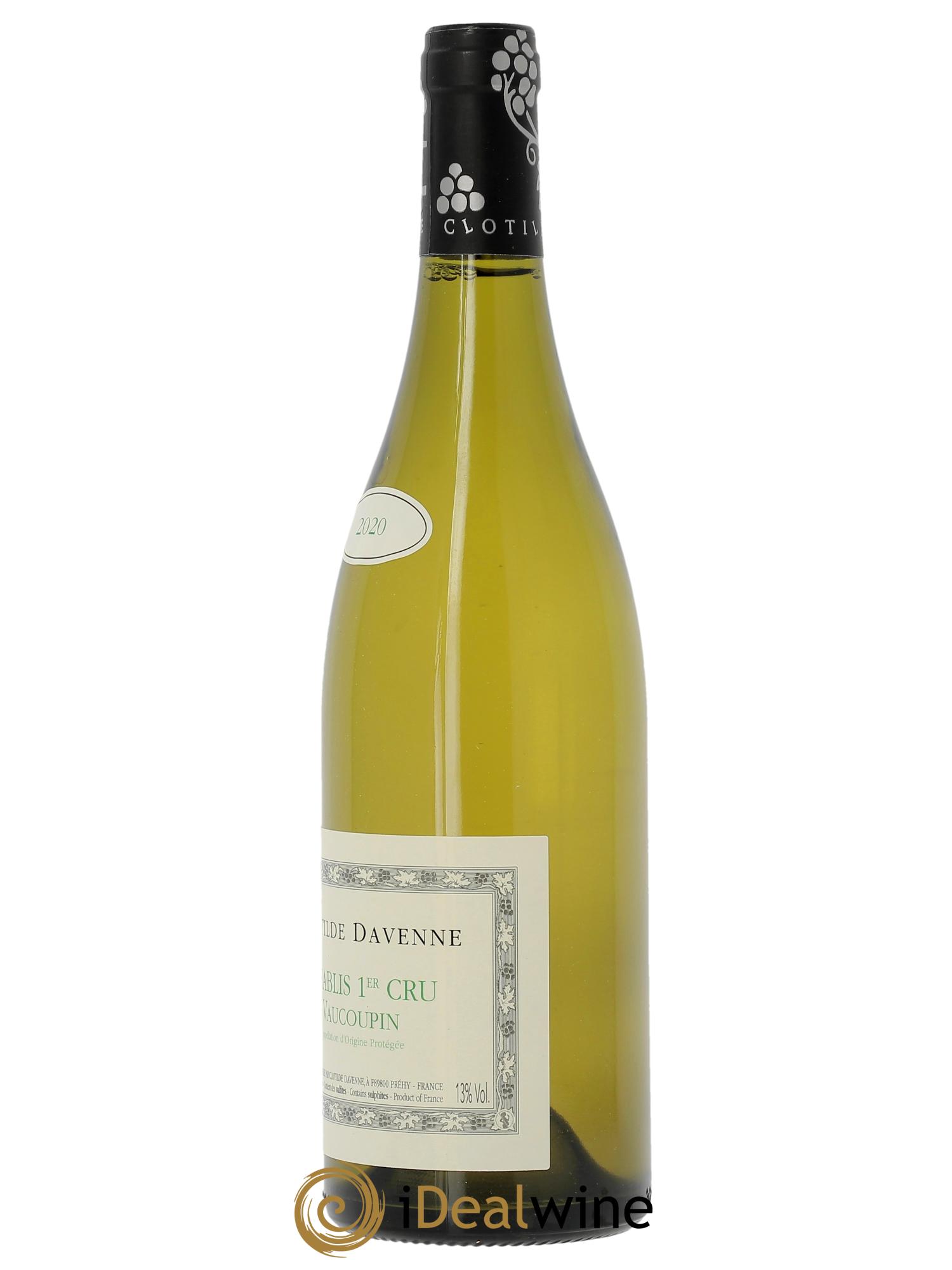 Chablis 1er Cru Vaucoupin Clotilde Davenne  2020 - Lot of 1 bottle - 1