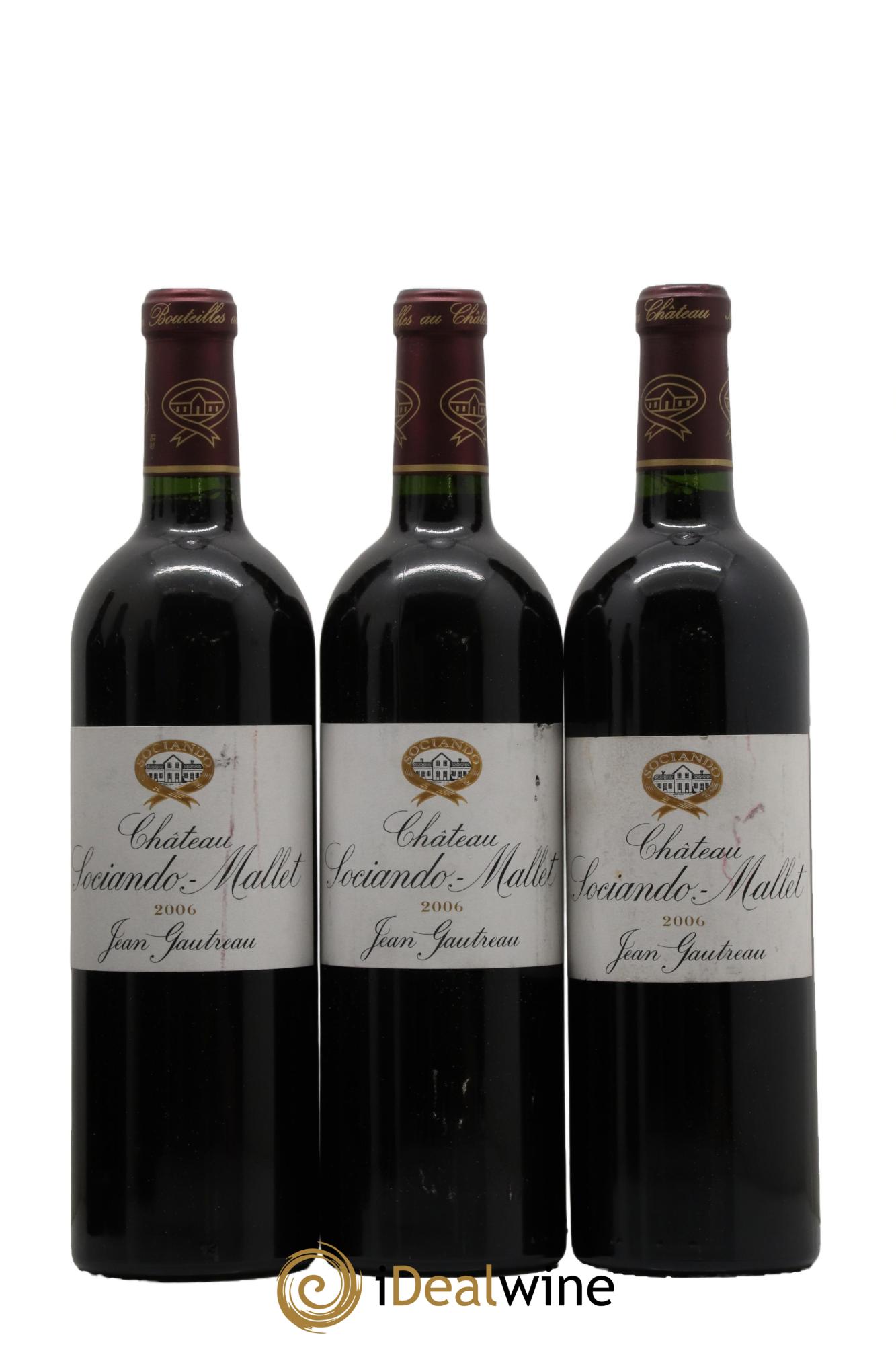 Château Sociando Mallet  2006 - Lot de 3 bouteilles - 0