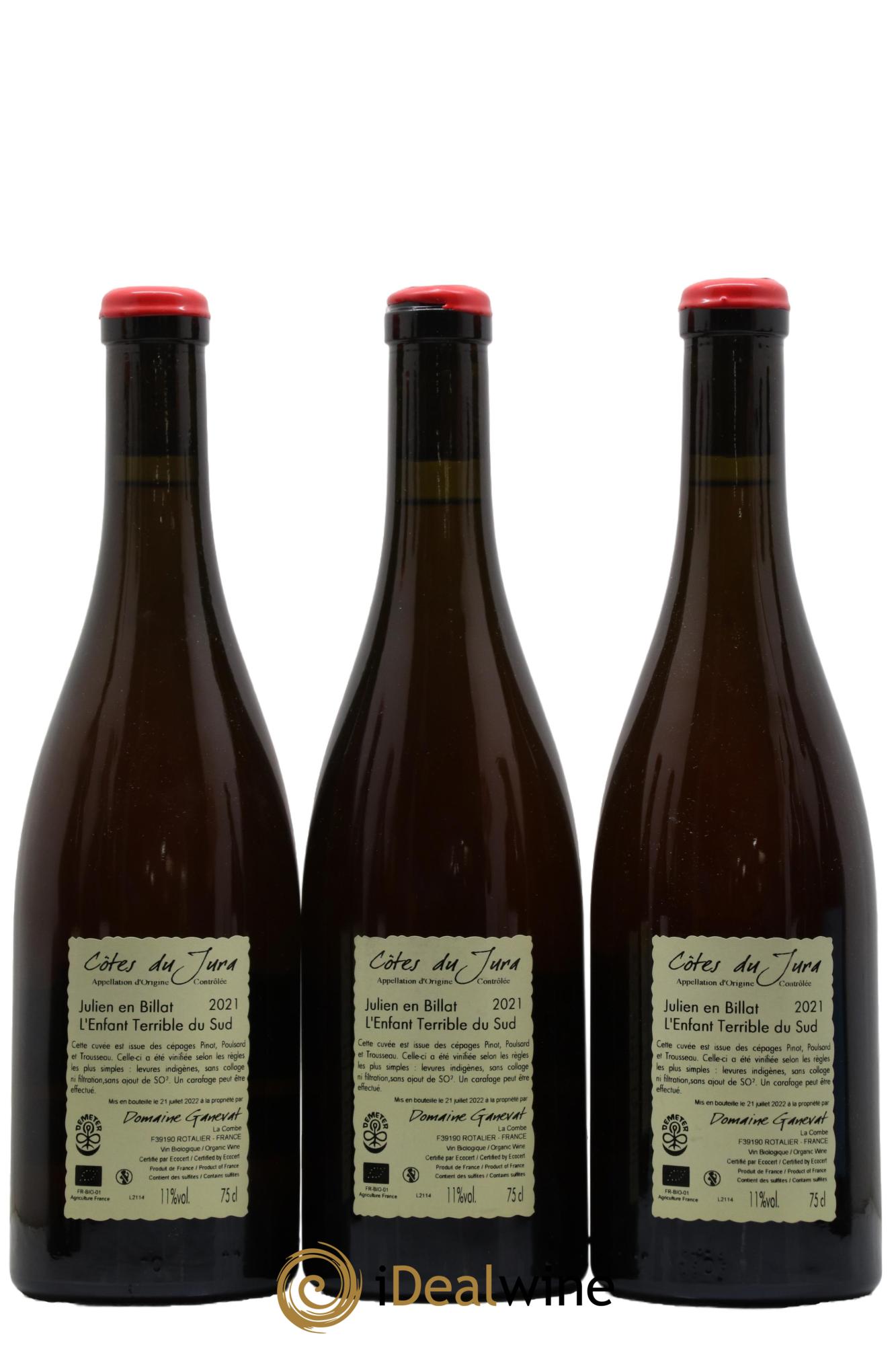 Côtes du Jura Julien en Billat l'enfant terrible du Sud Jean-François Ganevat (Domaine) 2021 - Lot de 3 bouteilles - 1