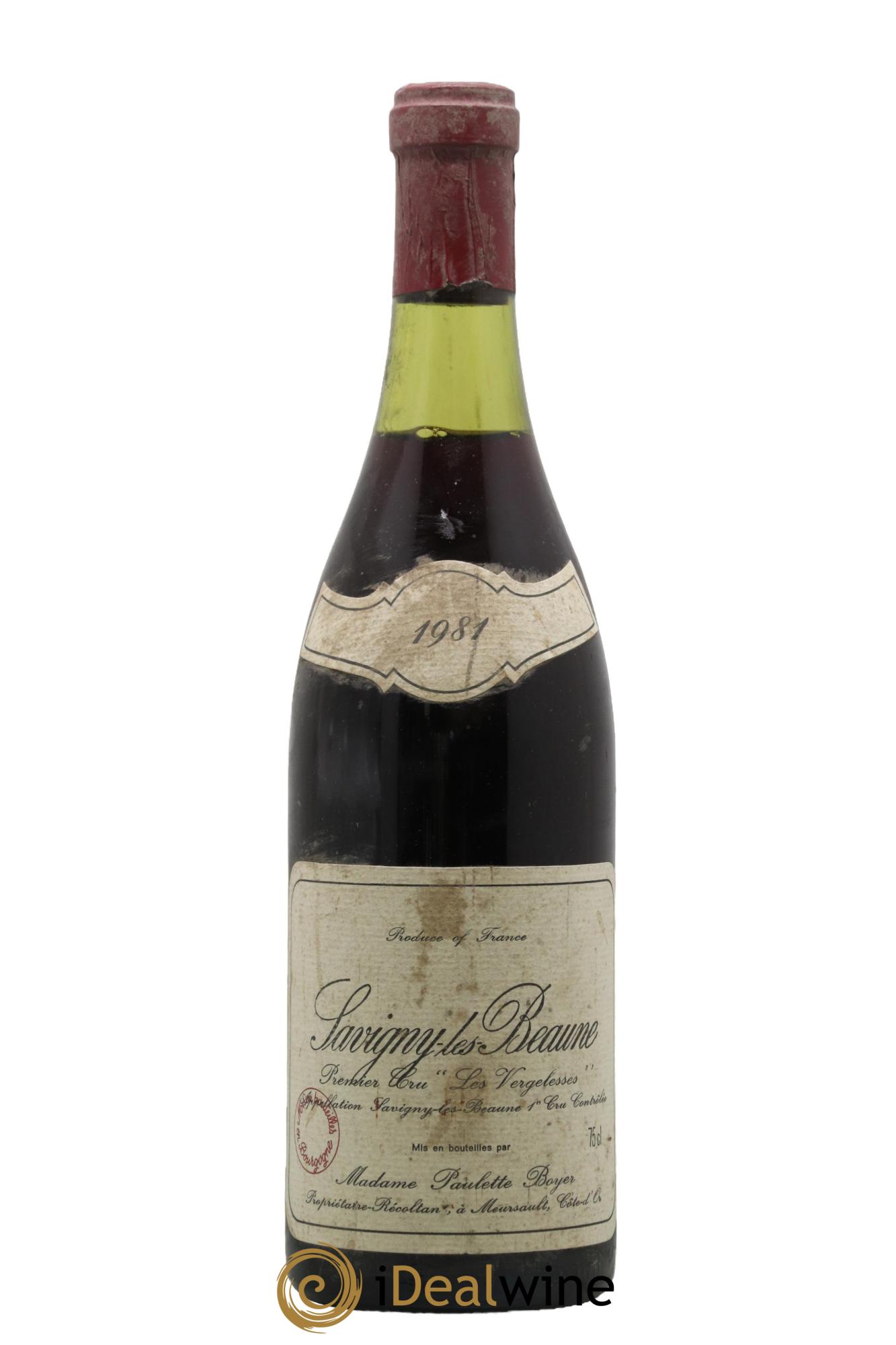 Savigny-lès-Beaune 1er Cru Les Vergelesses Madame Paulette Boyer 1981 - Posten von 1 Flasche - 0