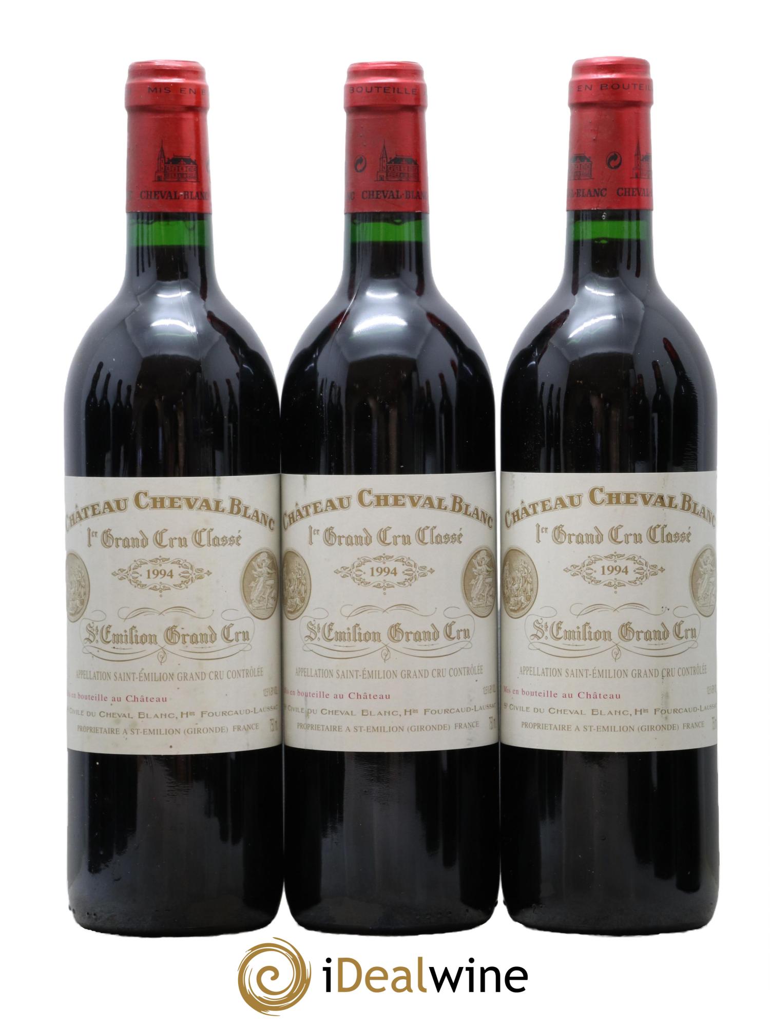 Château Cheval Blanc 1er Grand Cru Classé A 1994 - Lot of 3 bottles - 0