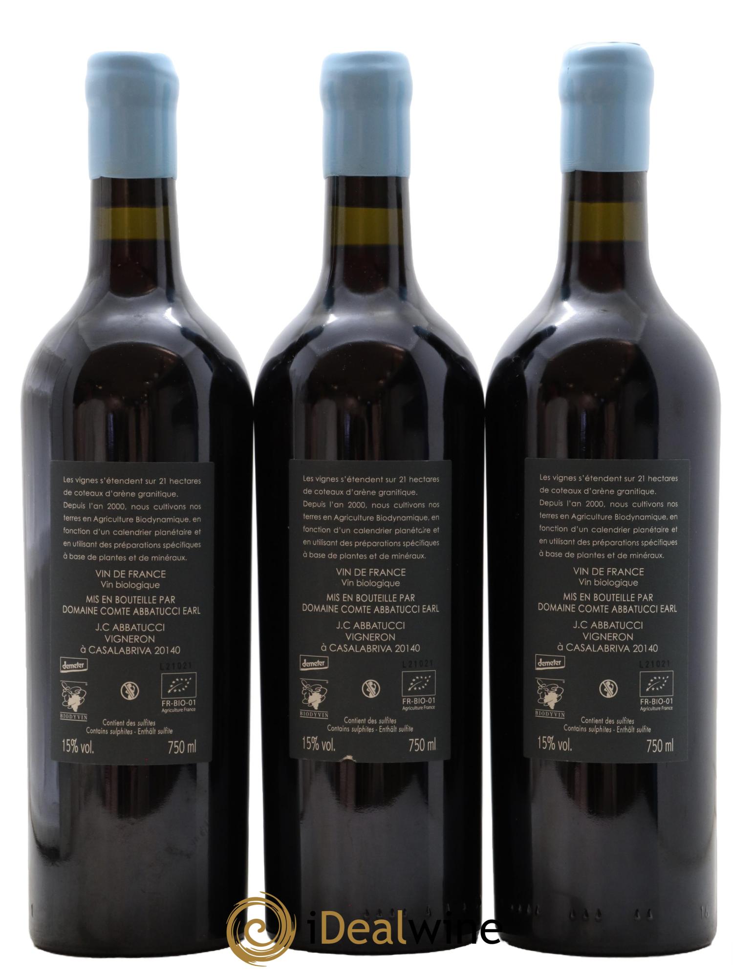 Vin de Corse Monte Mare Comte Abbatucci (Domaine) 2021 - Lotto di 3 bottiglie - 1