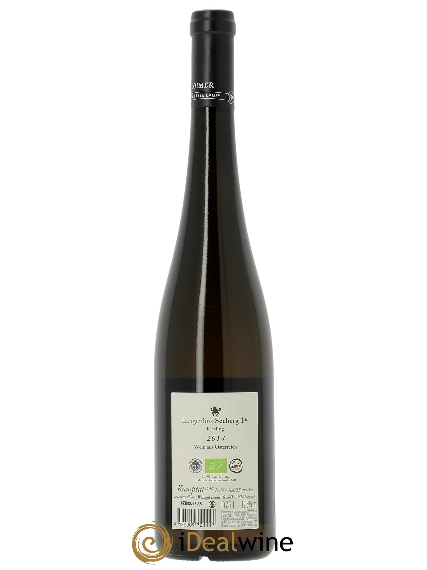 Riesling Loimer Seeberg  2014 - Lot de 1 bouteille - 1