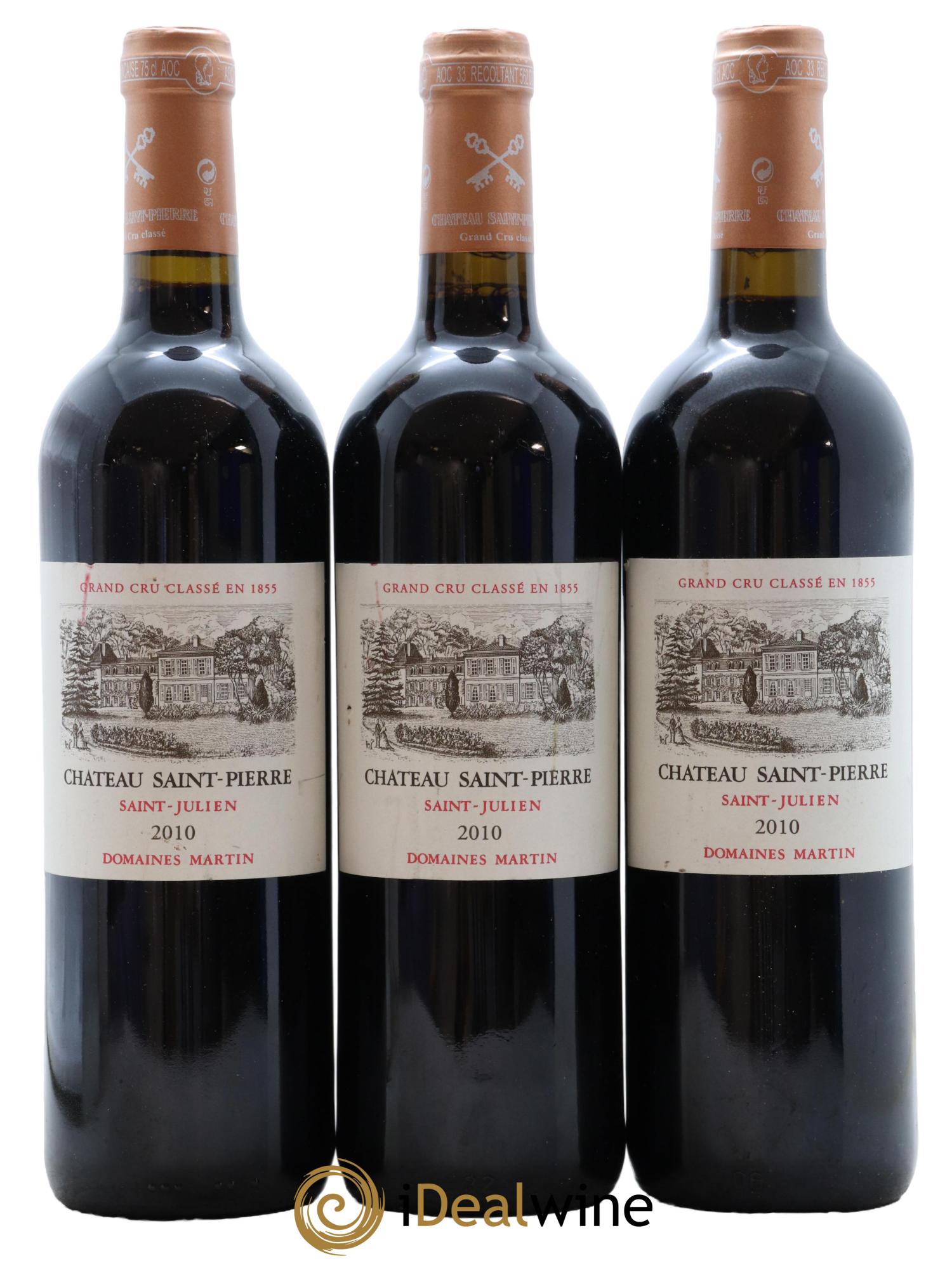 Château Saint-Pierre 4ème Grand Cru Classé 2010 - Lot de 3 bouteilles - 0