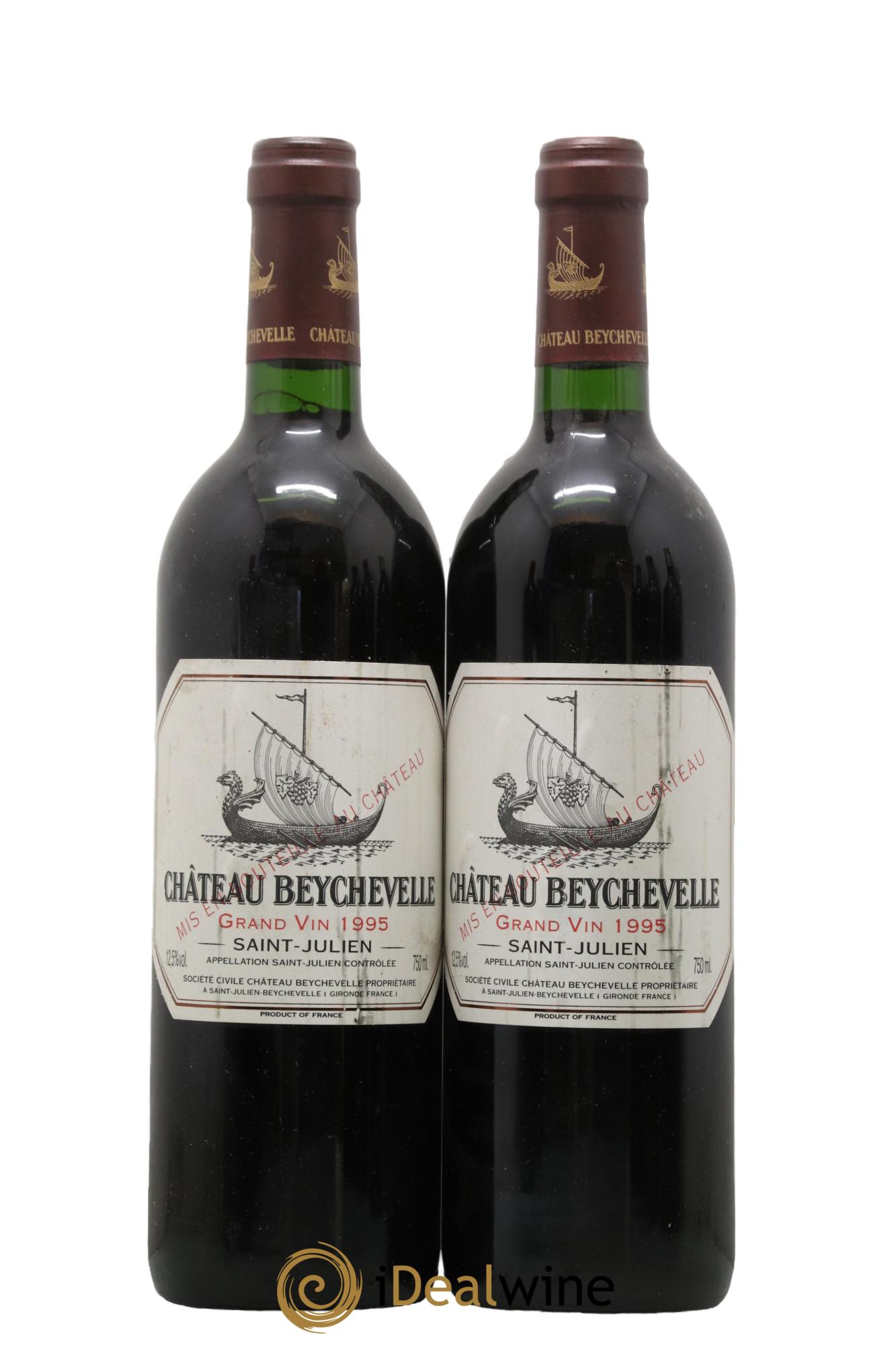 Château Beychevelle 4ème Grand Cru Classé 1995 - Lotto di 2 bottiglie - 0