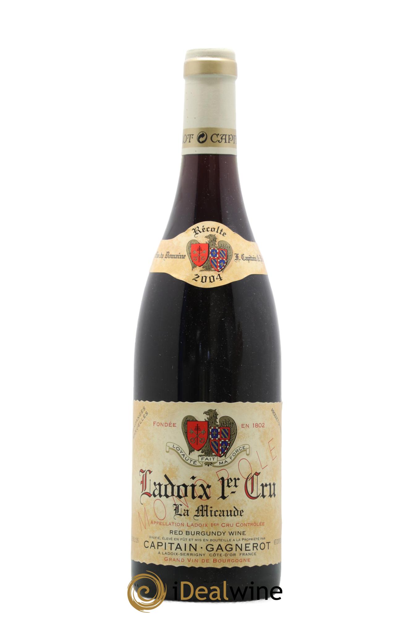 Ladoix 1er Cru La Micaude Domaine Capitain Gagnerot 2004 - Posten von 1 Flasche - 0