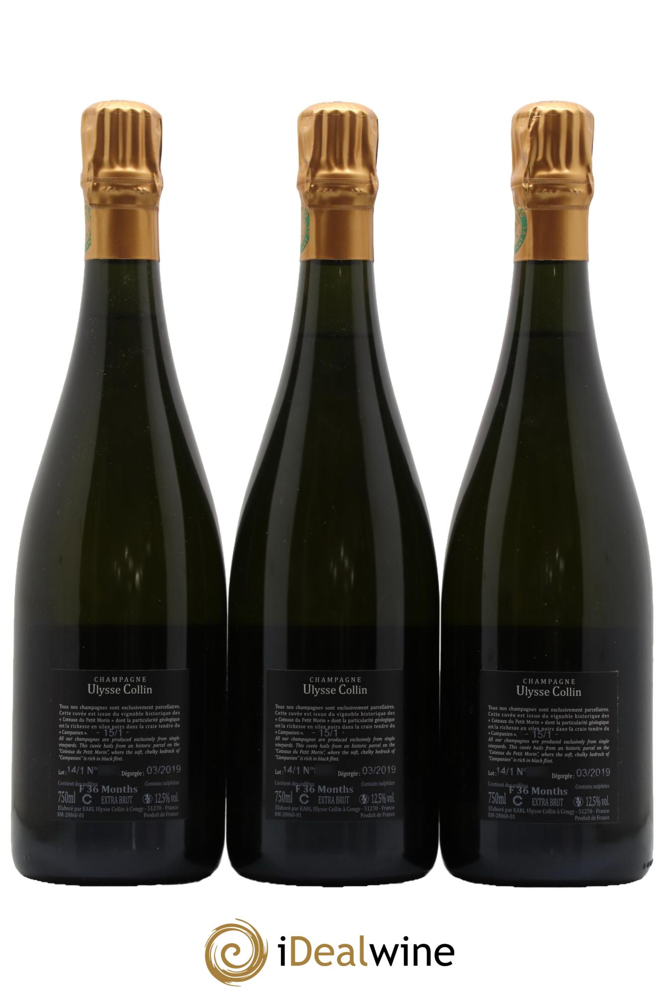 Blancs de Blancs Extra Brut Les Pierrières Ulysse Collin - Lot de 3 bouteilles - 1