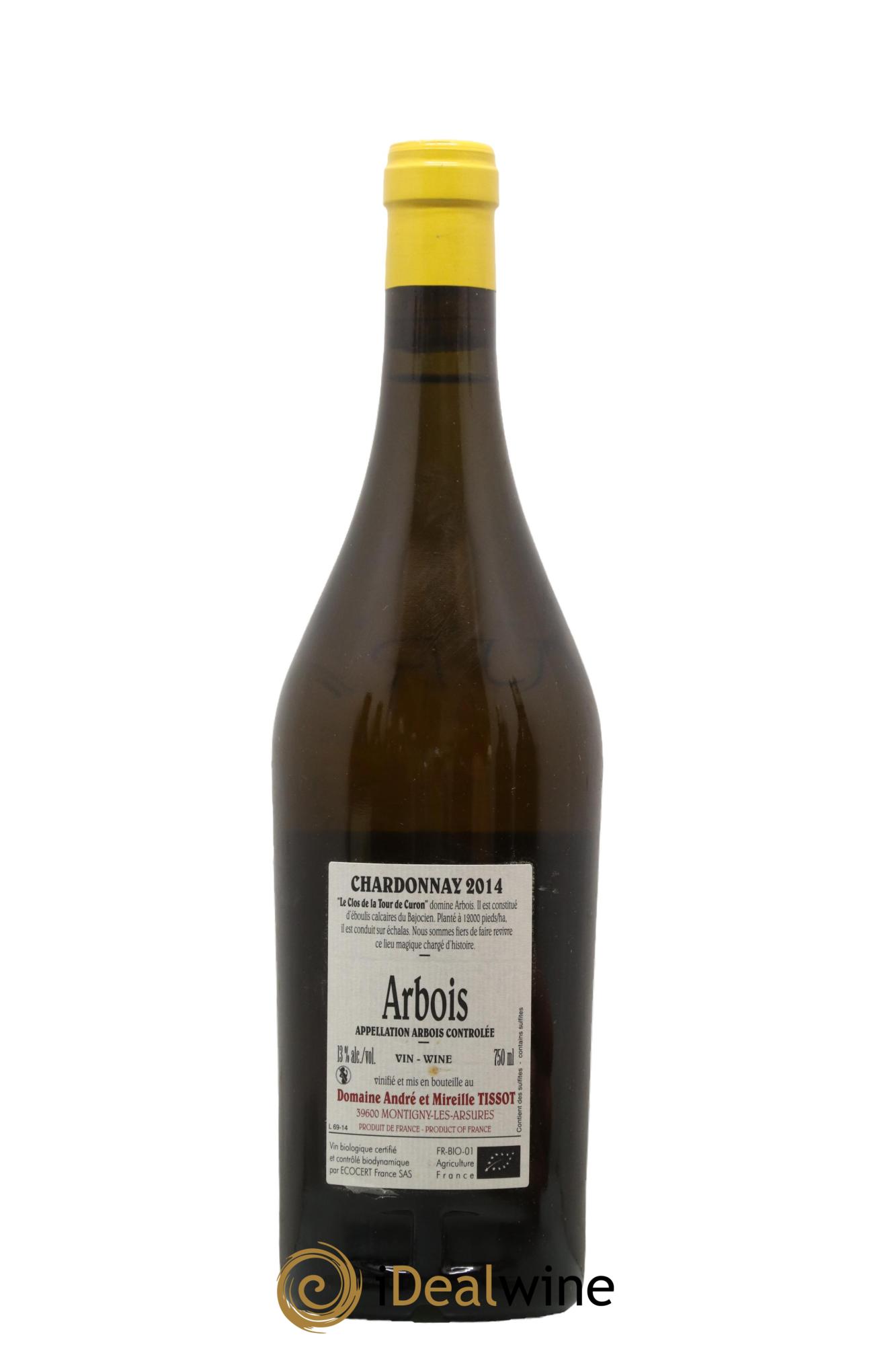 Arbois Chardonnay Le Clos de la Tour de Curon Bénédicte et Stéphane Tissot 2014 - Lot of 1 bottle - 1