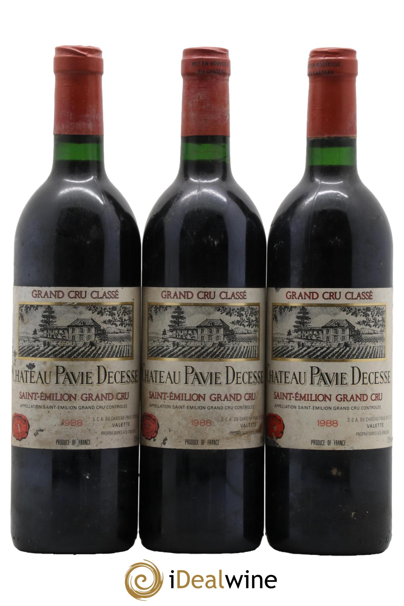 Château Pavie Decesse Grand Cru Classé 1988 - Posten von 3 Flaschen - 0