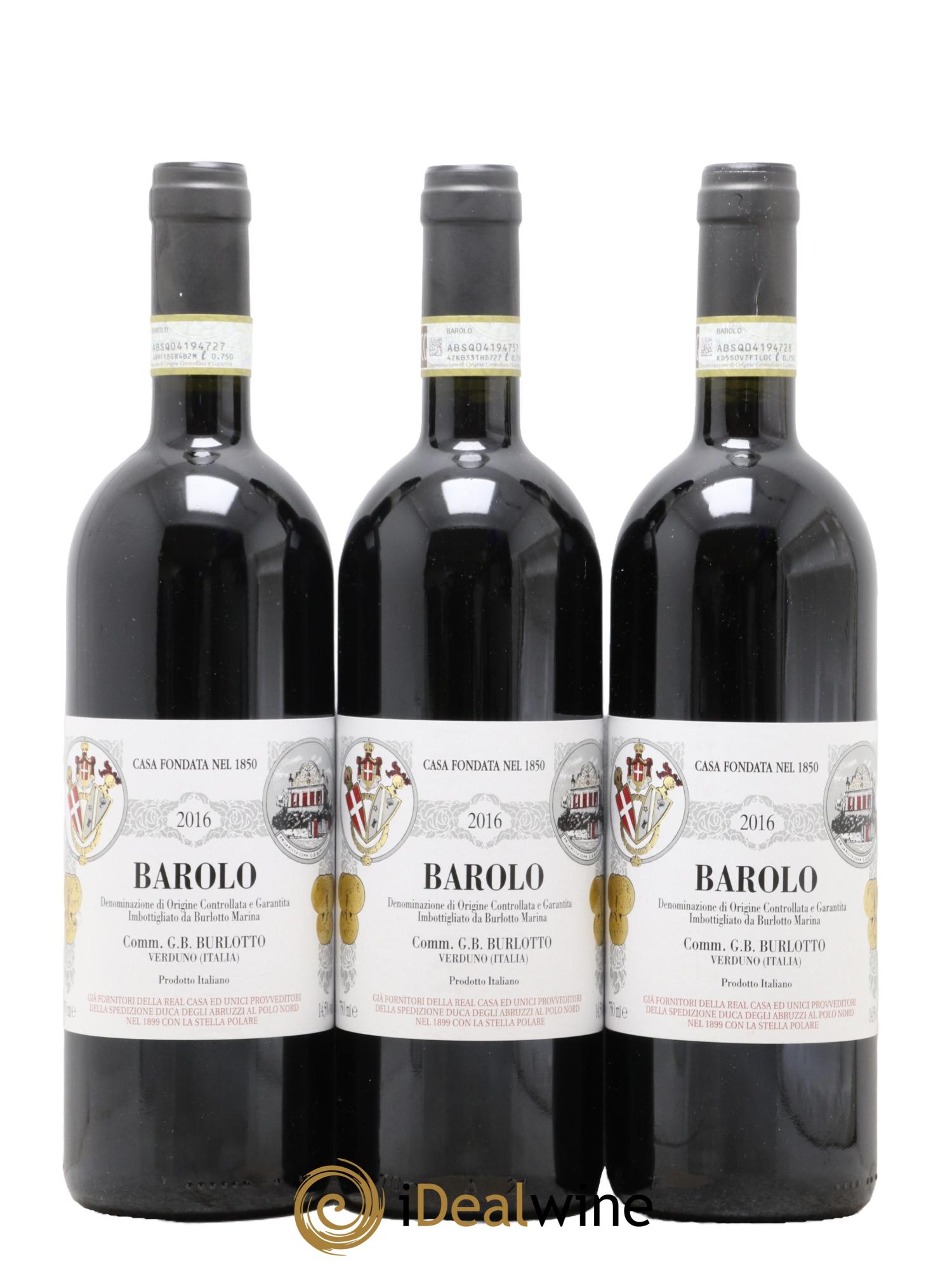 Barolo DOCG Comm. Giovan Battista Burlotto 2016 - Lot of 3 bottles - 0