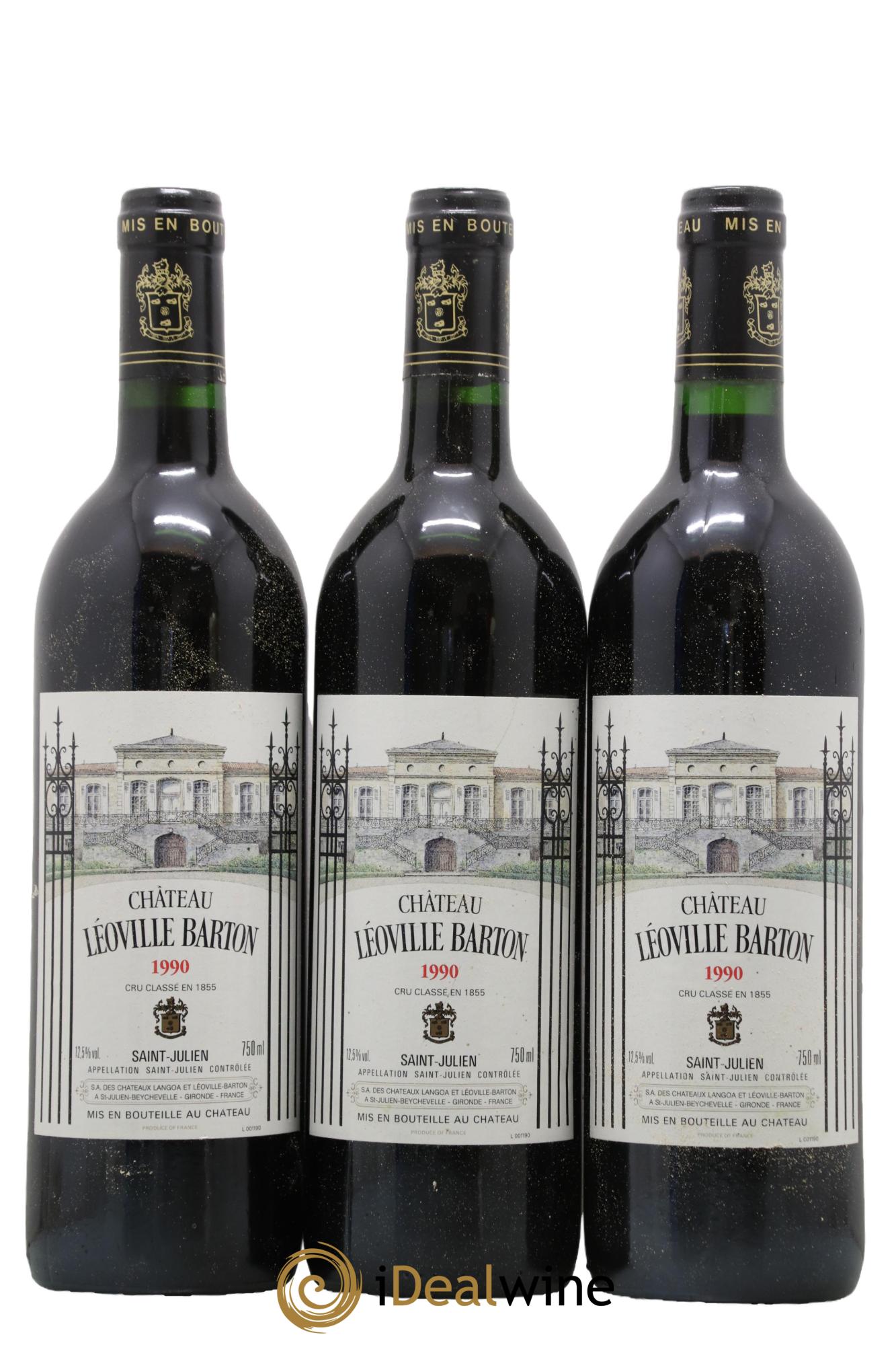 Château Léoville Barton 2ème Grand Cru Classé 1990 - Lot de 3 bouteilles - 0