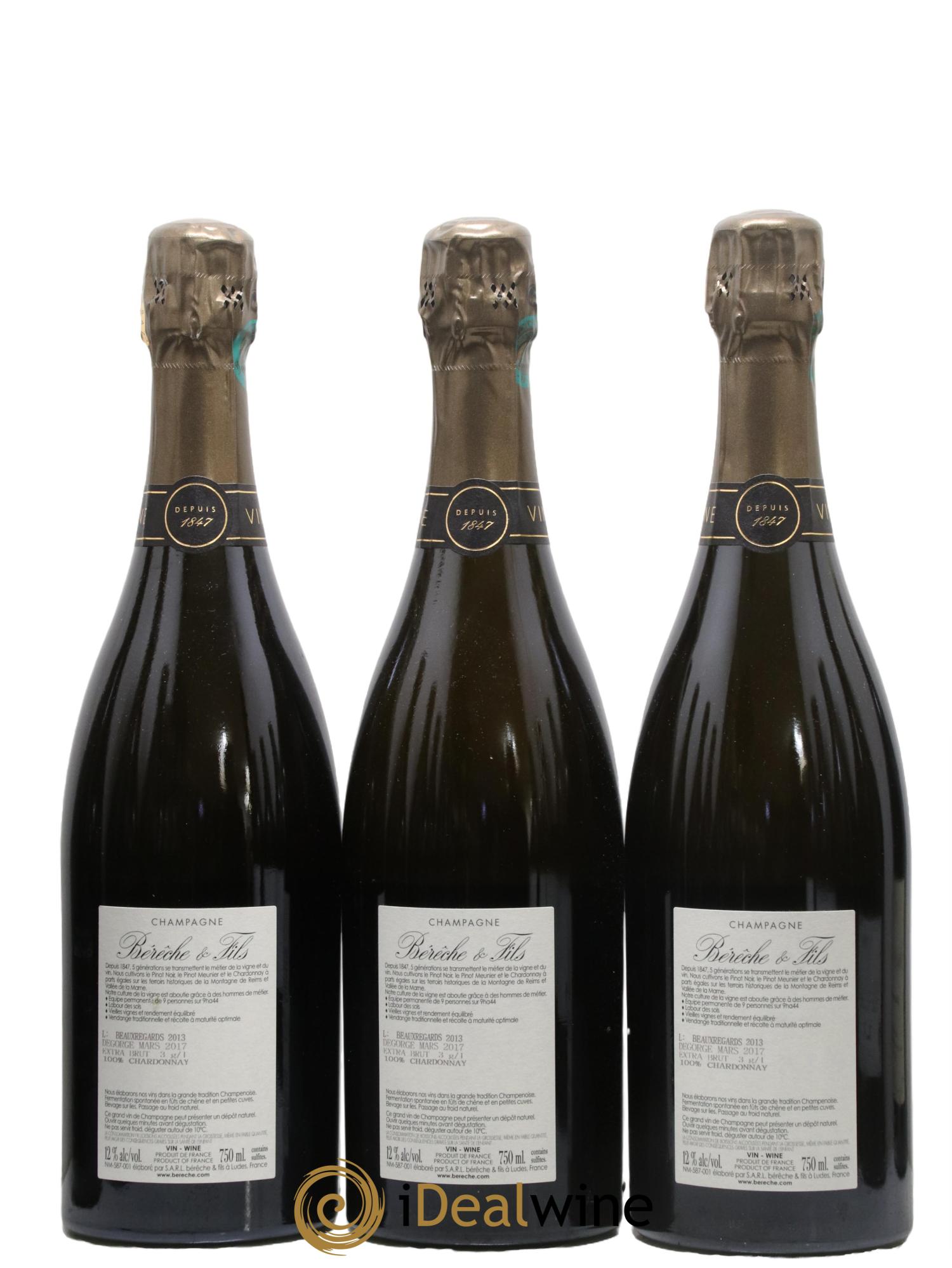 Les Beaux Regards Extra Brut Bérêche et Fils 2013 - Lot de 3 bouteilles - 1