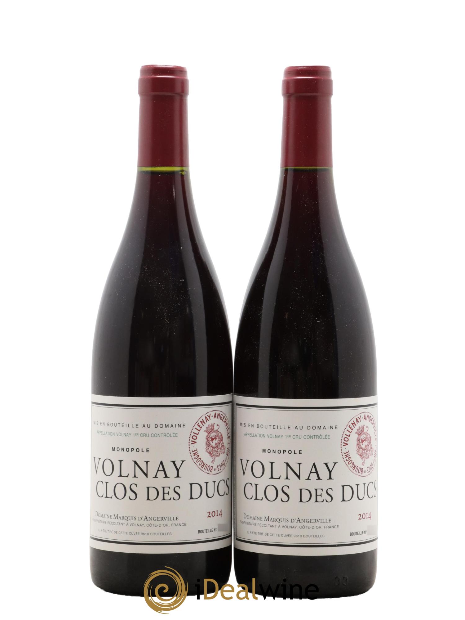 Volnay 1er Cru Clos des Ducs Marquis d'Angerville (Domaine)  2014 - Lot of 2 bottles - 0