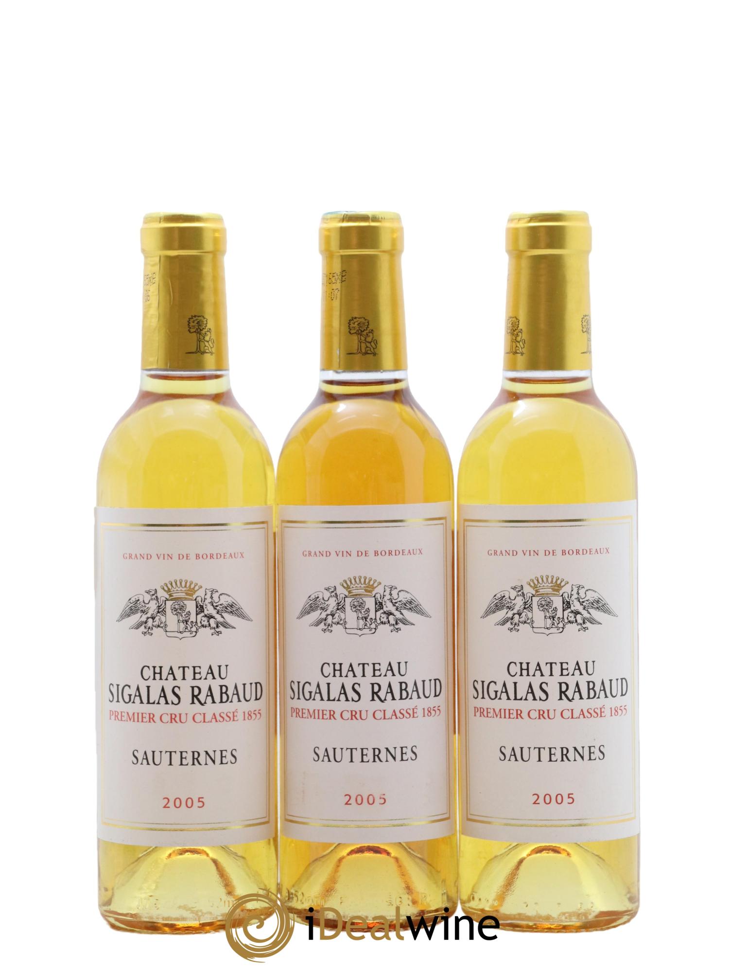 Château Sigalas Rabaud 1er Grand Cru Classé 2005 - Posten von 3 Demi-Flaschen - 0