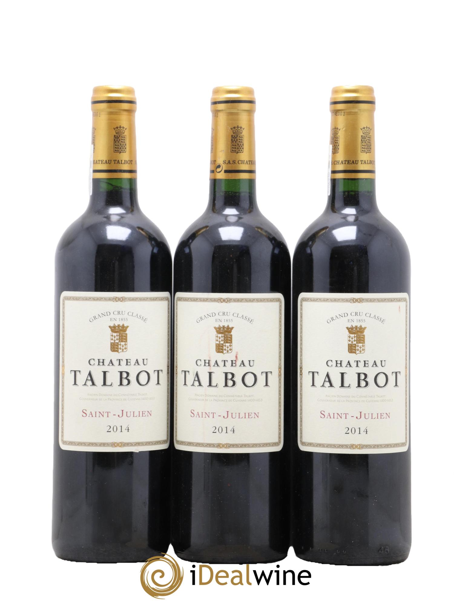 Château Talbot 4ème Grand Cru Classé 2014 - Posten von 3 Flaschen - 0