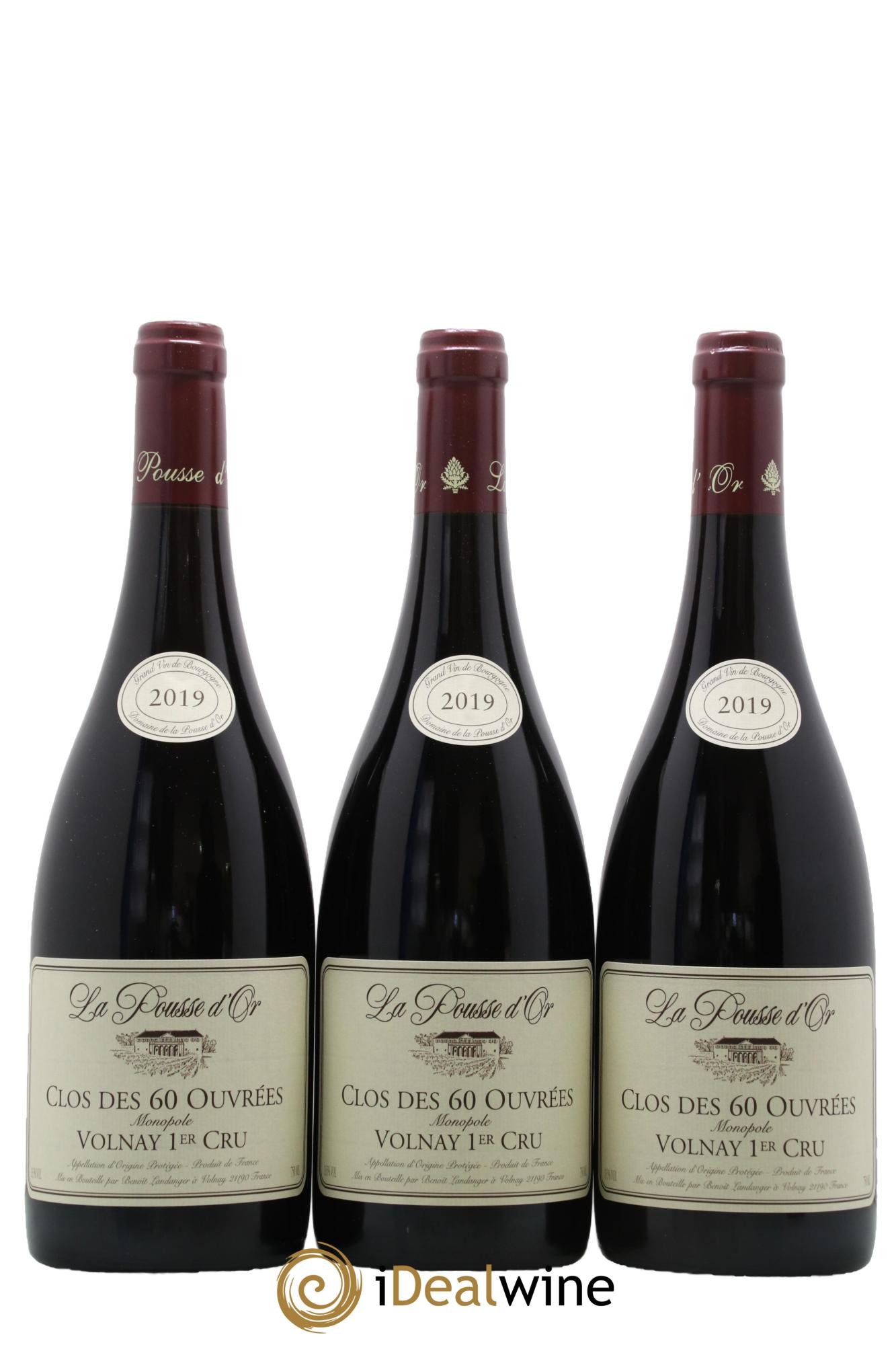 Volnay 1er Cru Clos des 60 ouvrées La Pousse d'Or (Domaine de) 2019 - Lotto di 3 bottiglie - 0