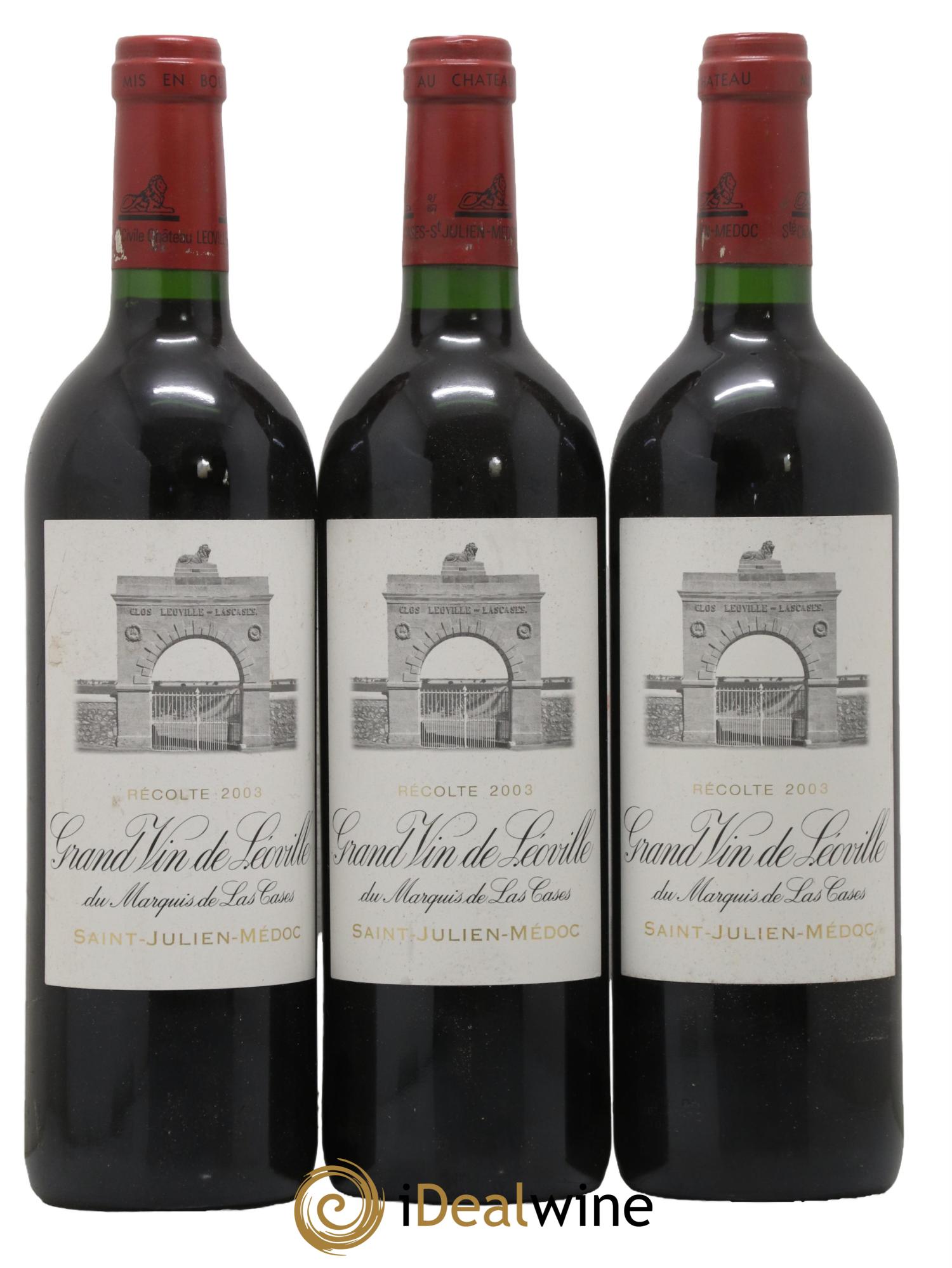 Château Léoville Las Cases 2ème Grand Cru Classé 2003 - Lotto di 3 bottiglie - 0