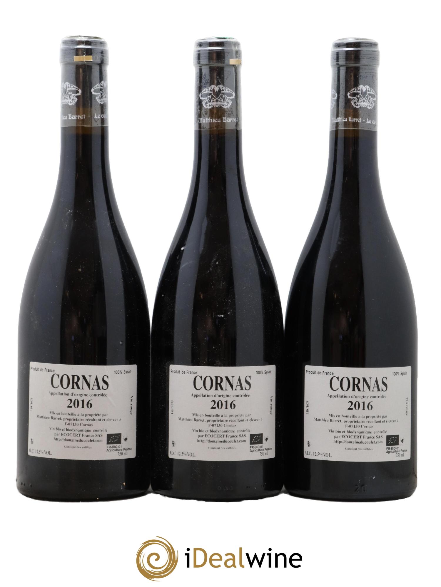 Cornas Brise Cailloux Coulet (Domaine du) - Matthieu Barret 2016 - Lot de 3 bouteilles - 1