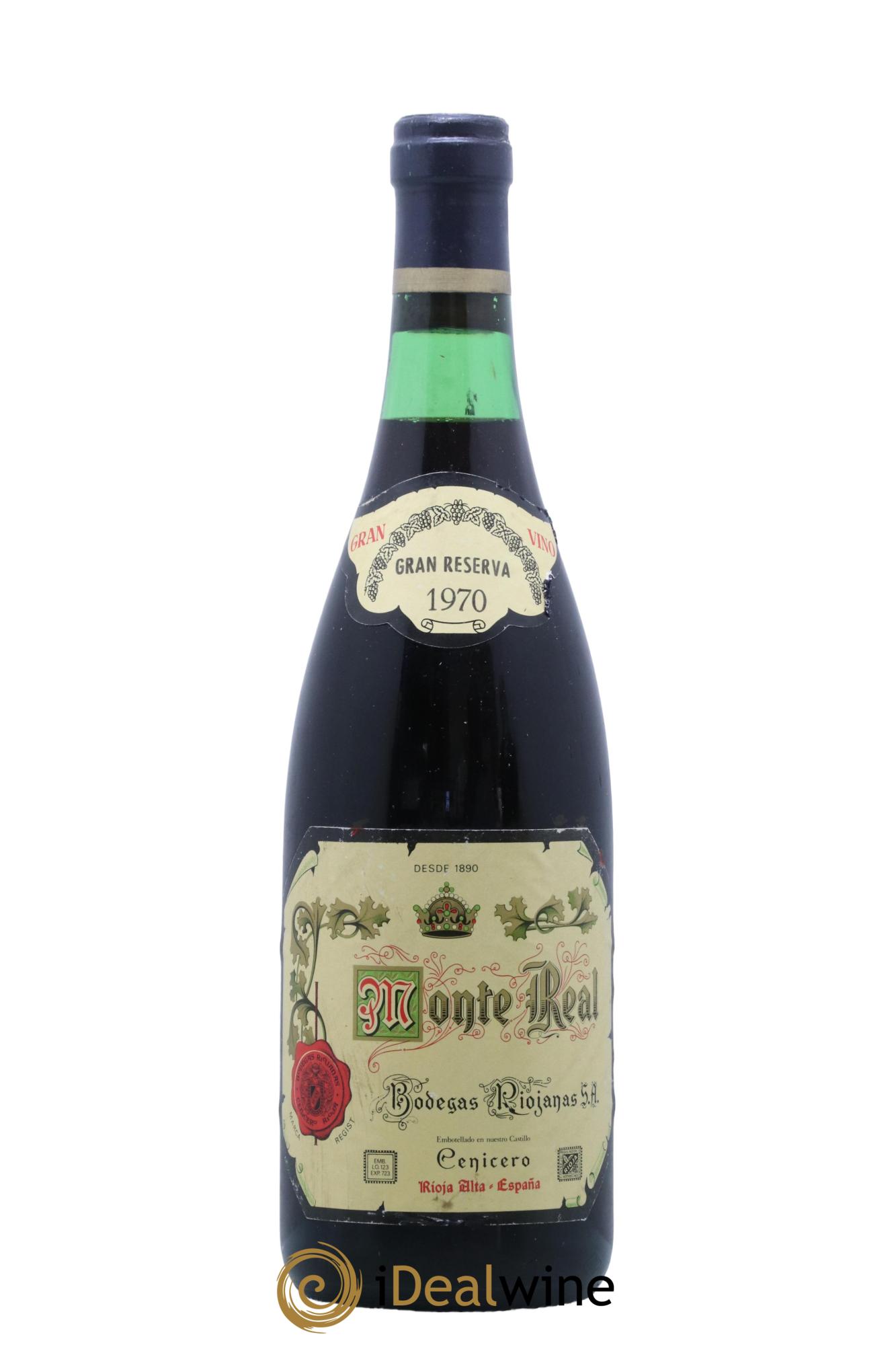 Rioja DOCA Monte Real Gran Reserva Bodegas Riojanas 1970 - Lotto di 1 bottiglia - 0