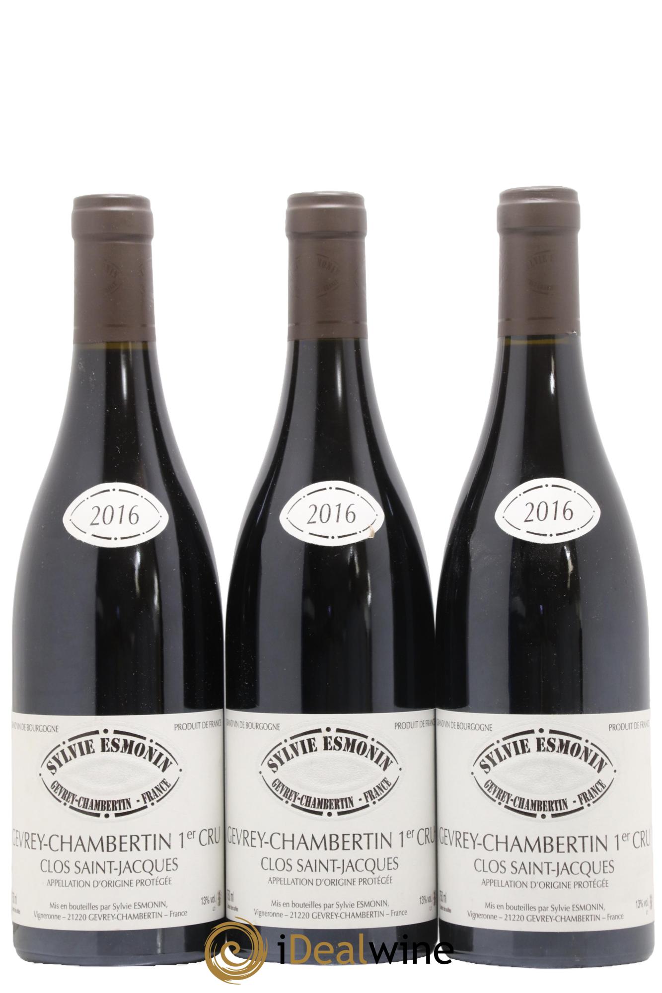 Gevrey-Chambertin 1er Cru Clos Saint Jacques Sylvie Esmonin 2016 - Lotto di 3 bottiglie - 0