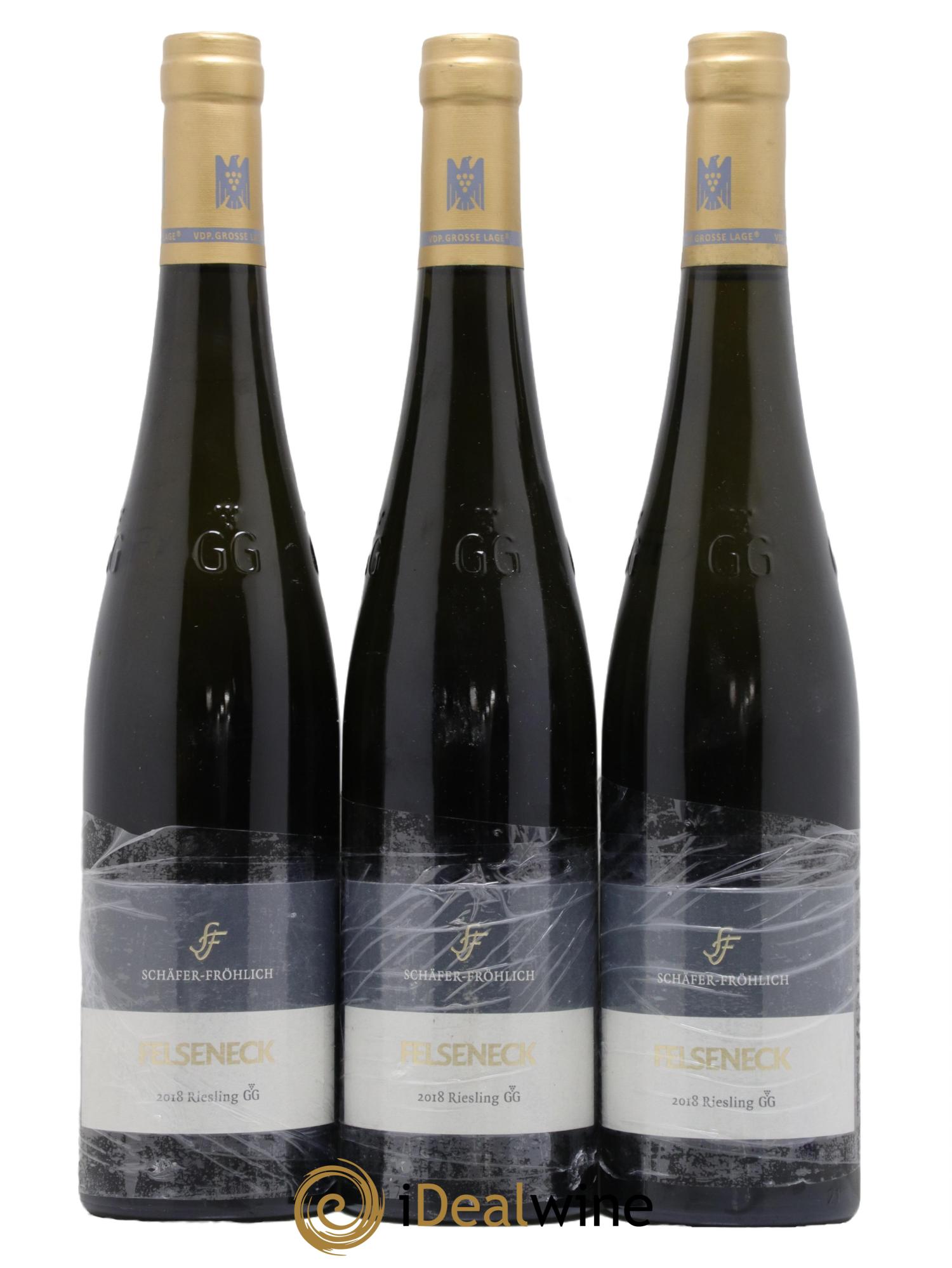 Allemagne Nahe Riesling GG Felseneck Schafer Frohlich 2018 - Posten von 3 Flaschen - 0