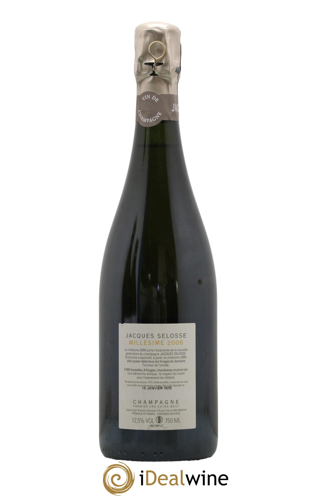 Extra-Brut 1er Cru Millésimé Jacques Selosse 2008 - Lot of 1 bottle - 1