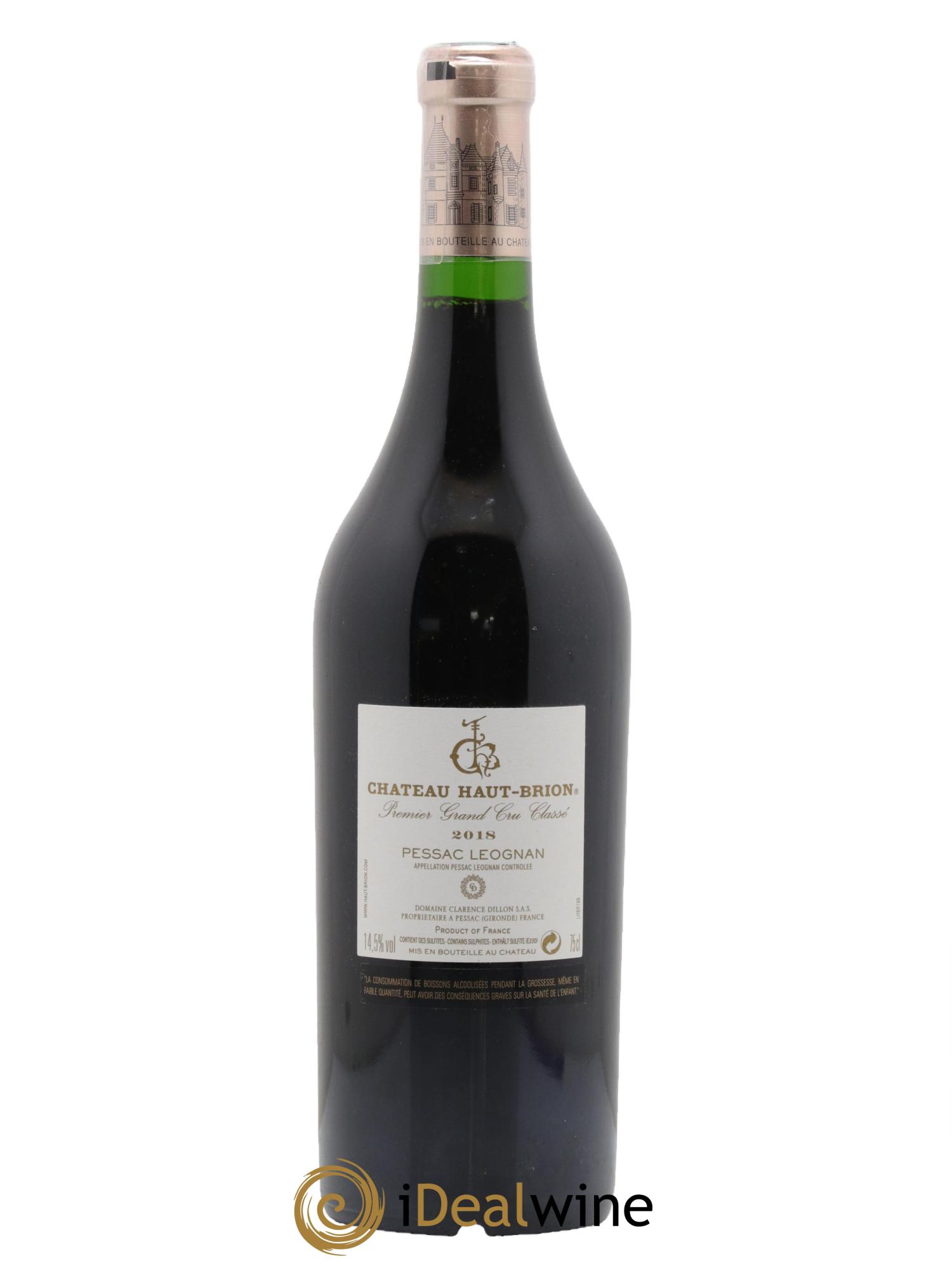 Château Haut Brion 1er Grand Cru Classé 2018 - Lot de 1 bouteille - 1