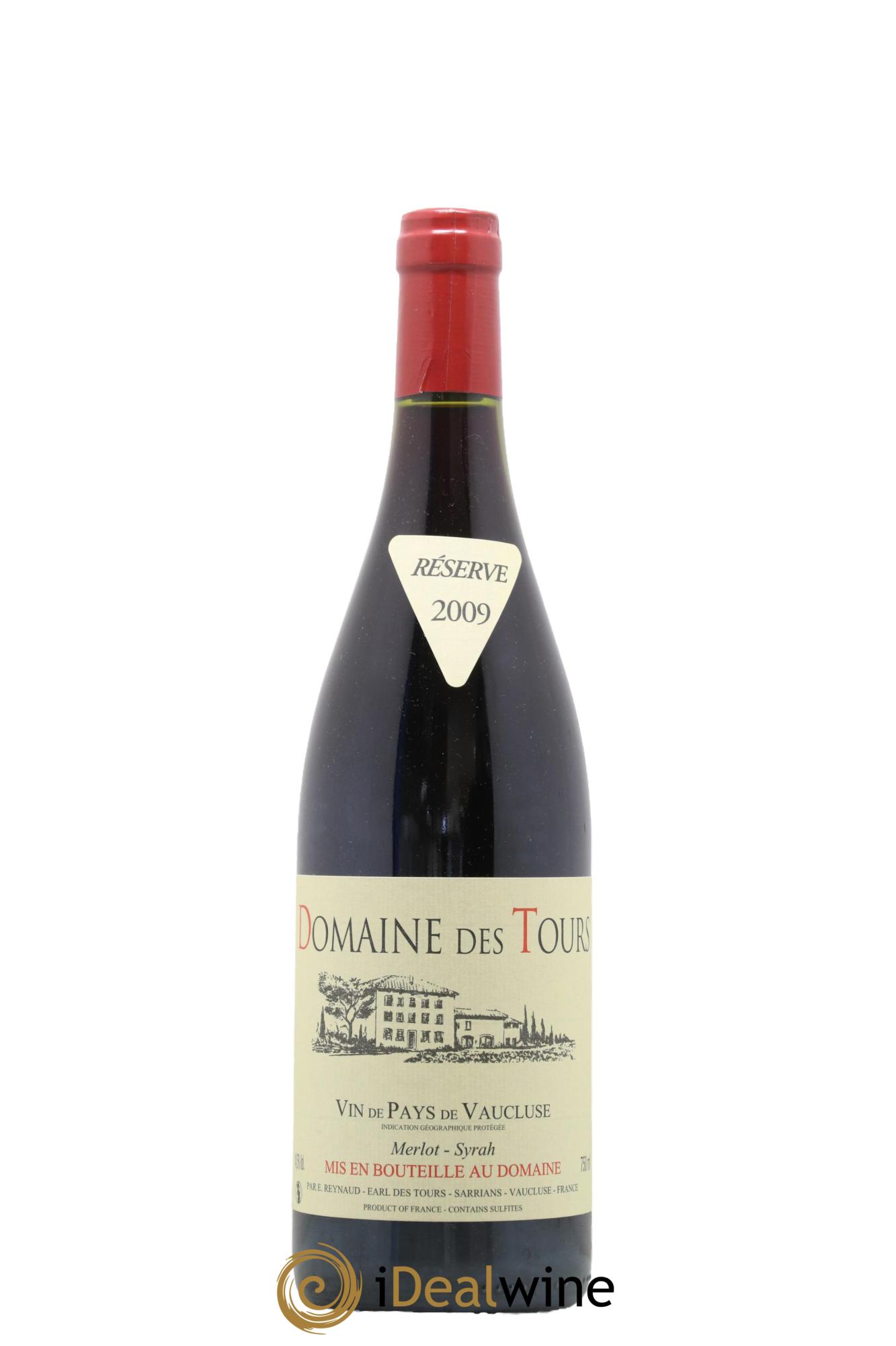 IGP Pays du Vaucluse (Vin de Pays du Vaucluse) Domaine des Tours Merlot-Syrah Emmanuel Reynaud 2009 - Lotto di 1 bottiglia - 0