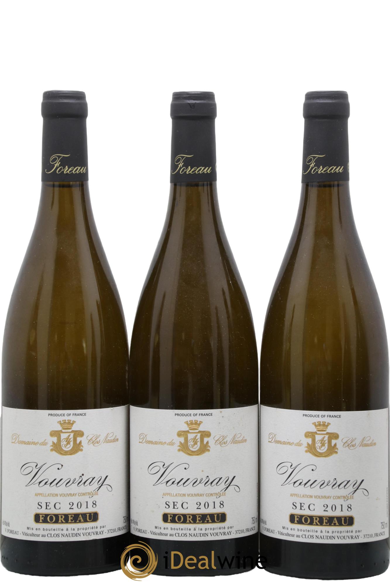 Vouvray Sec Clos Naudin - Philippe Foreau 2018 - Posten von 3 Flaschen - 0