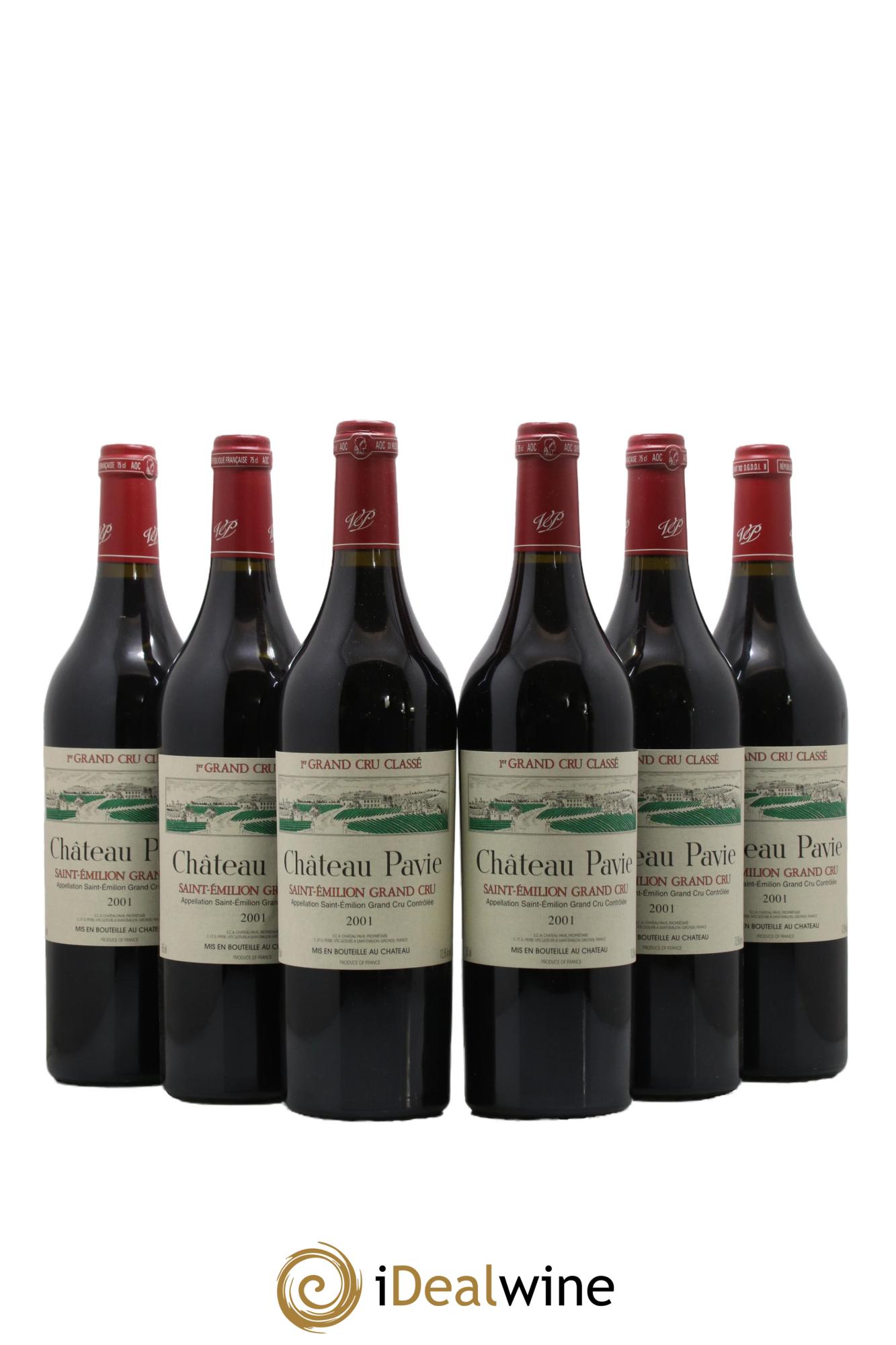 Château Pavie 1er Grand Cru Classé A 2001 - Lotto di 6 bottiglie - 0