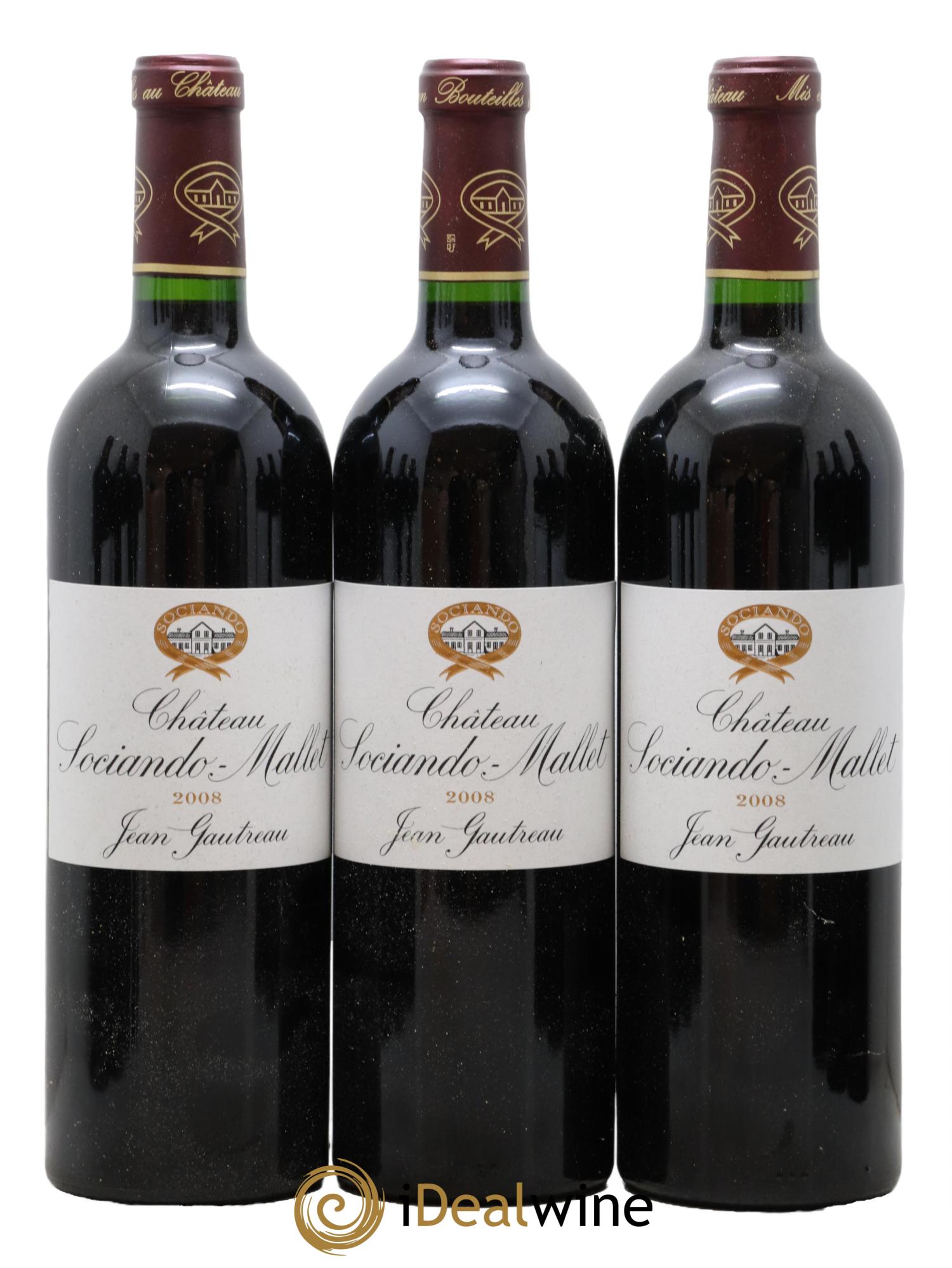 Château Sociando Mallet  2008 - Lot de 12 bouteilles - 2