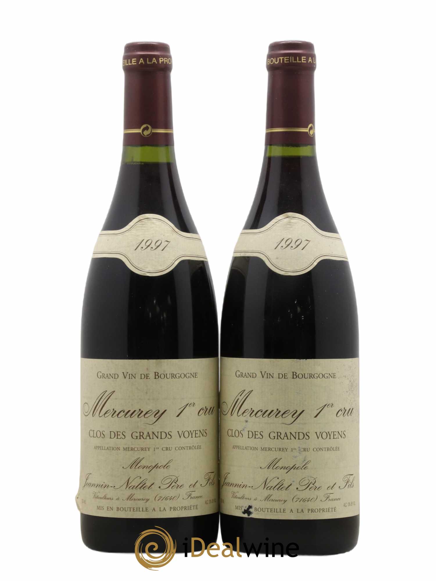 Mercurey 1er Cru Clos Des Grands Voyens Jeannin Naltet 1997 - Lotto di 2 bottiglie - 0