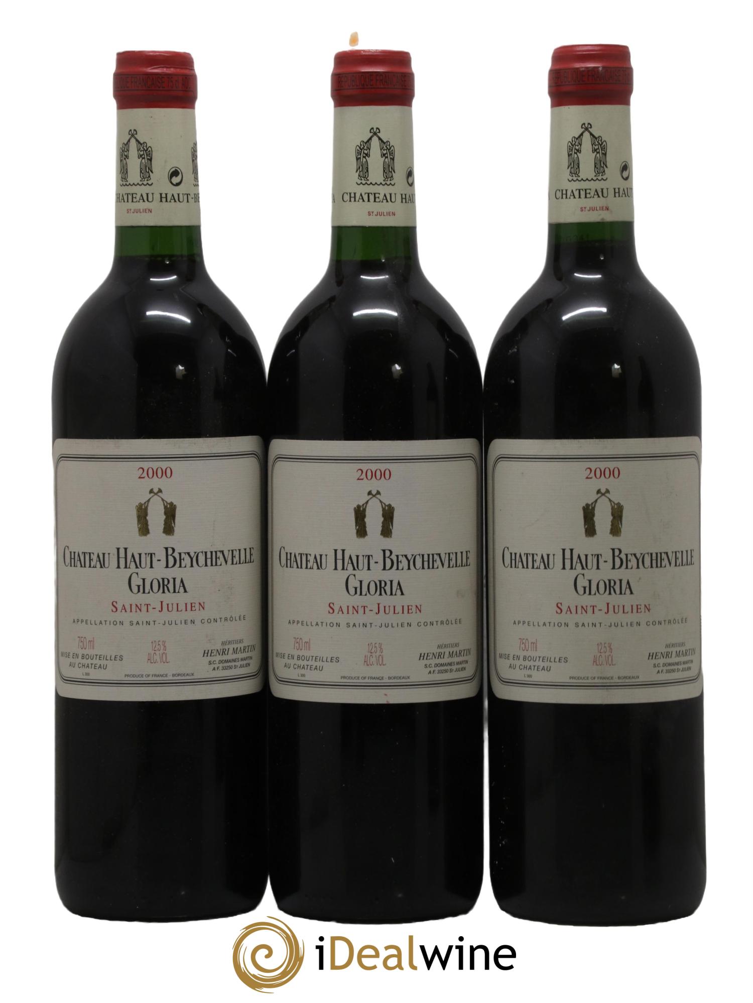 Château Haut Beychevelle Gloria 2000 - Lot de 3 bouteilles - 0