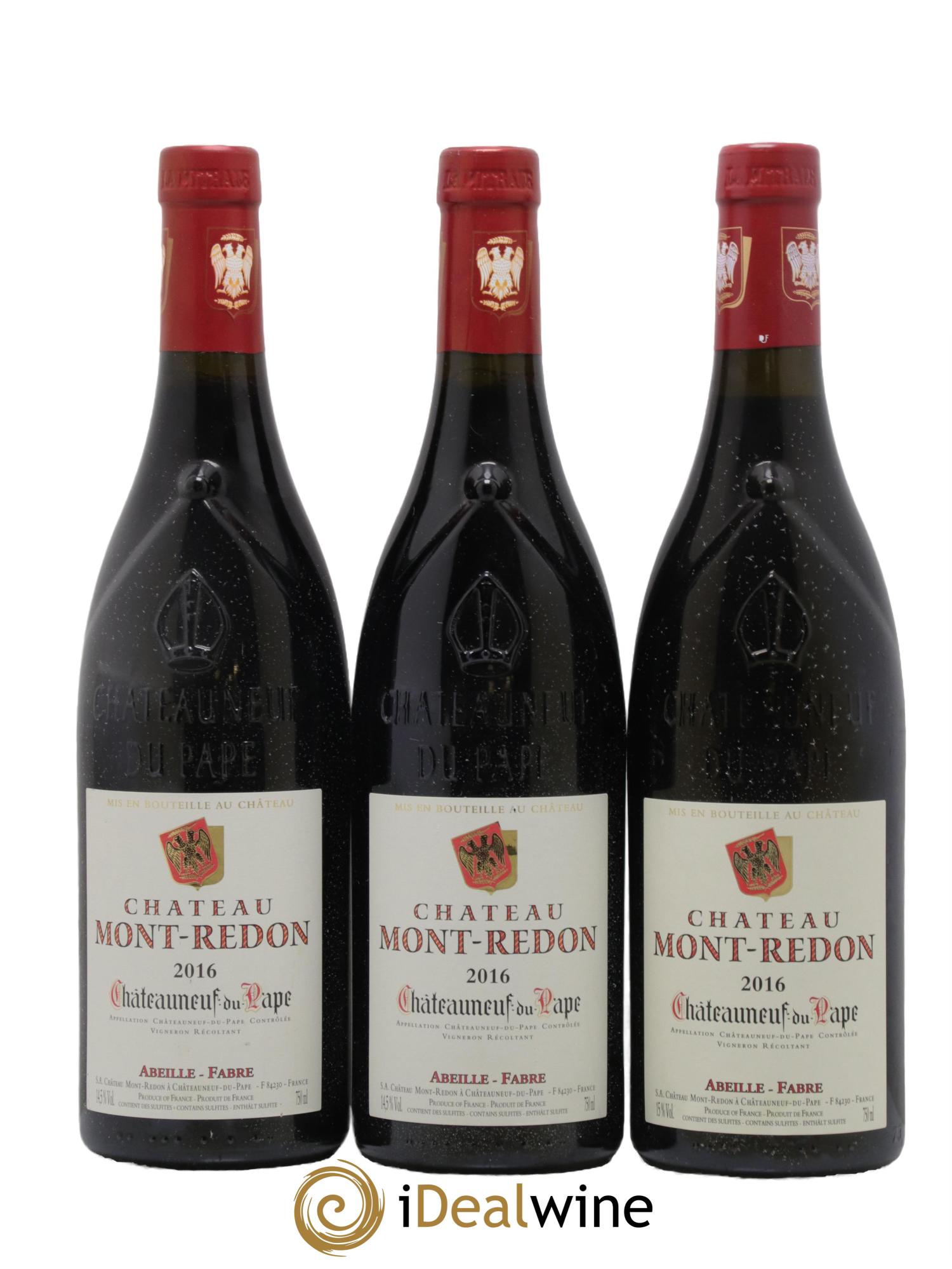 Châteauneuf-du-Pape Château Mont-Redon Famille Abeille-Fabre 2016 - Lotto di 3 bottiglie - 0