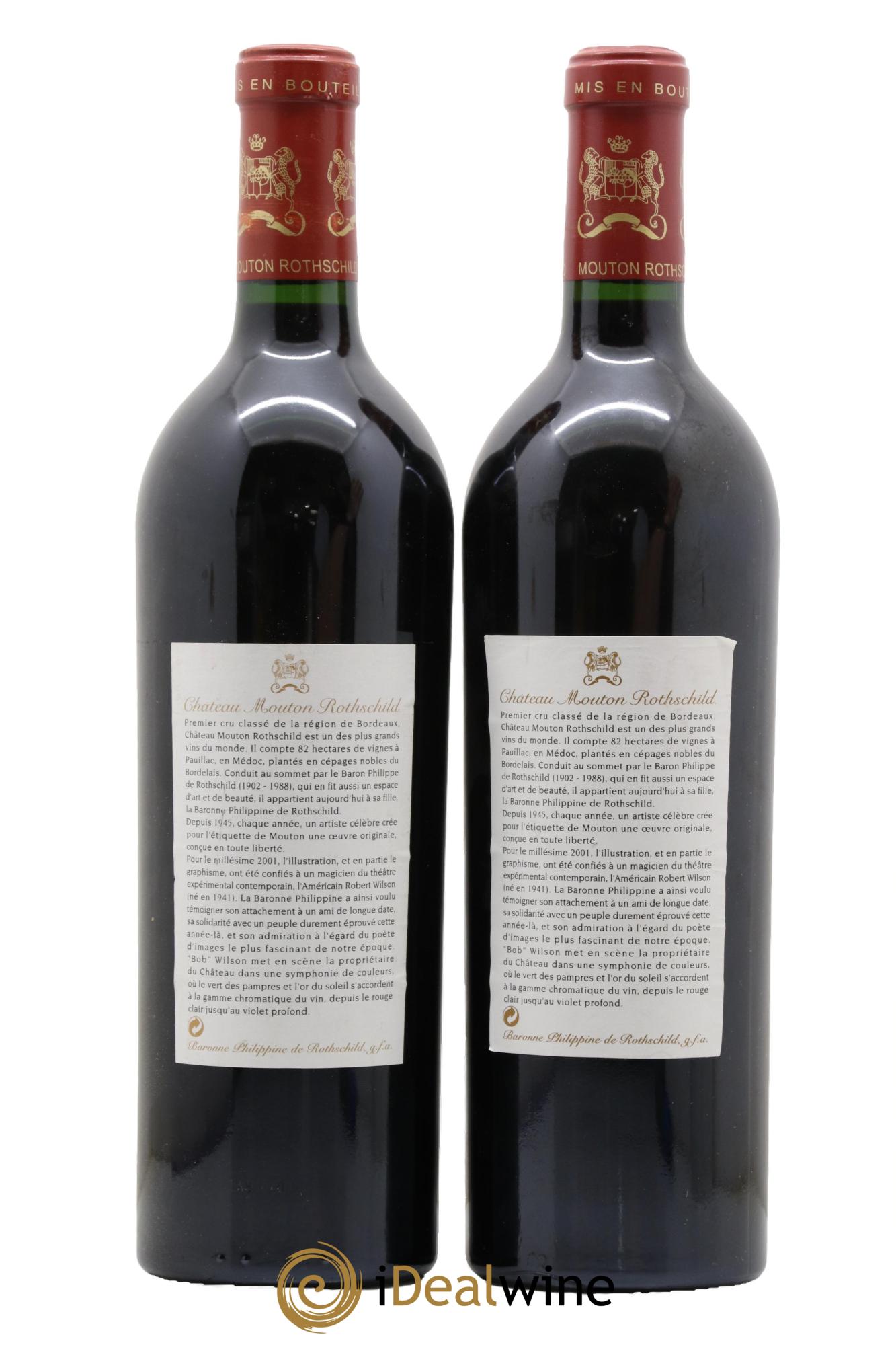 Château Mouton Rothschild 1er Grand Cru Classé 2001 - Posten von 2 Flaschen - 1