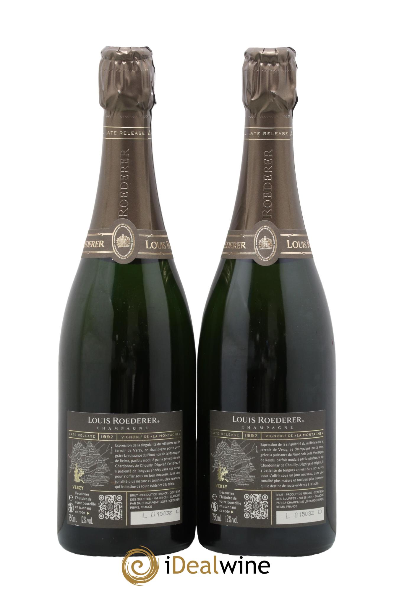 Late Release Louis Roederer 1997 - Posten von 2 Flaschen - 2