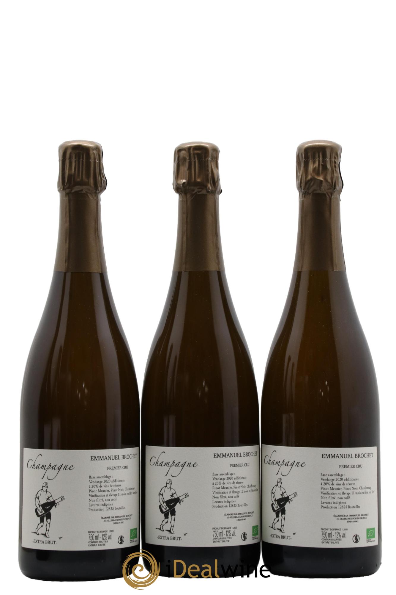 Champagne Extra Brut Premier Cru Maison Emmanuel Brochet - Lot de 3 bouteilles - 0