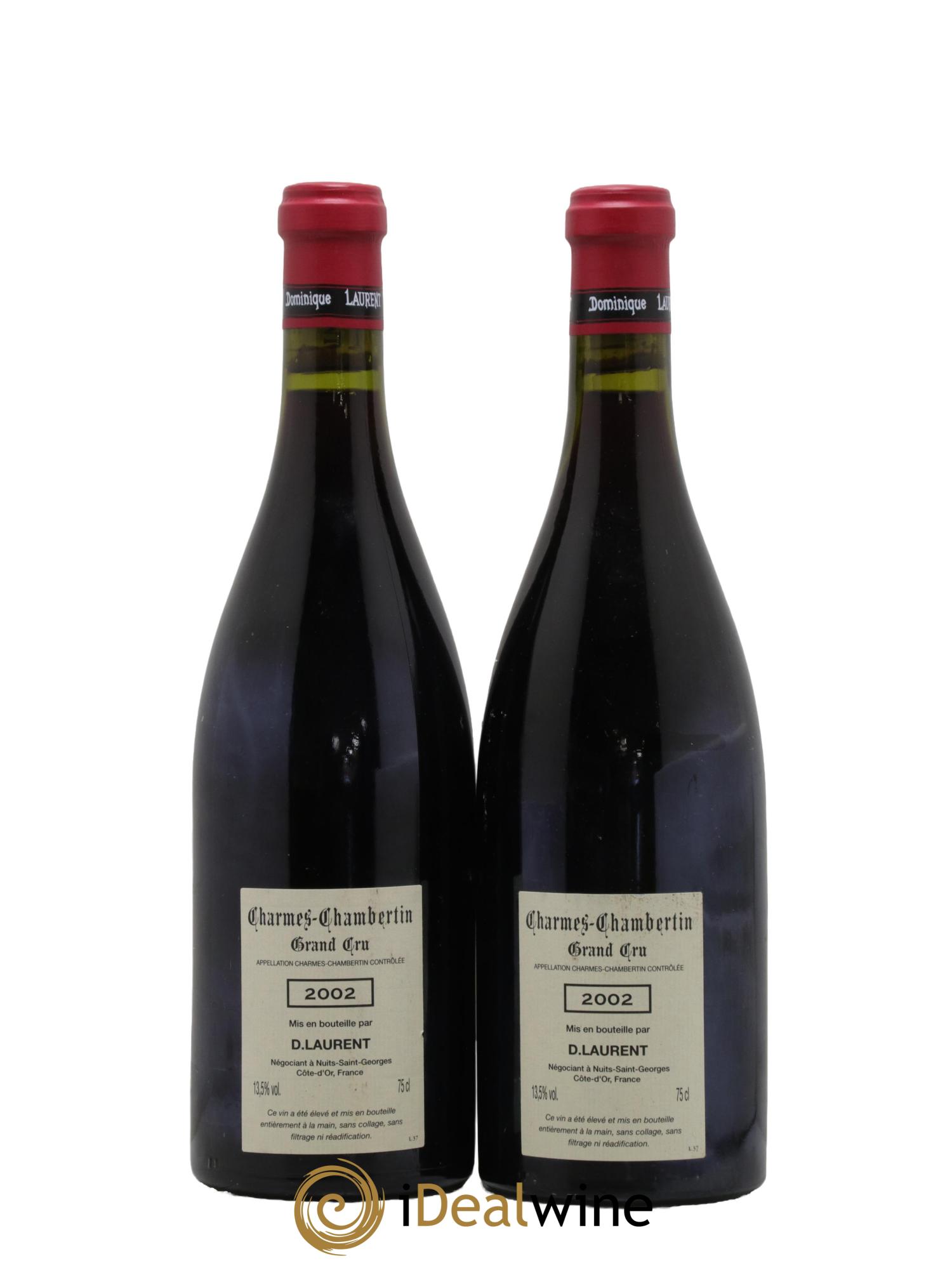 Charmes-Chambertin Grand Cru Vieilles Vignes Dominique Laurent 2002 - Lot de 2 bouteilles - 1