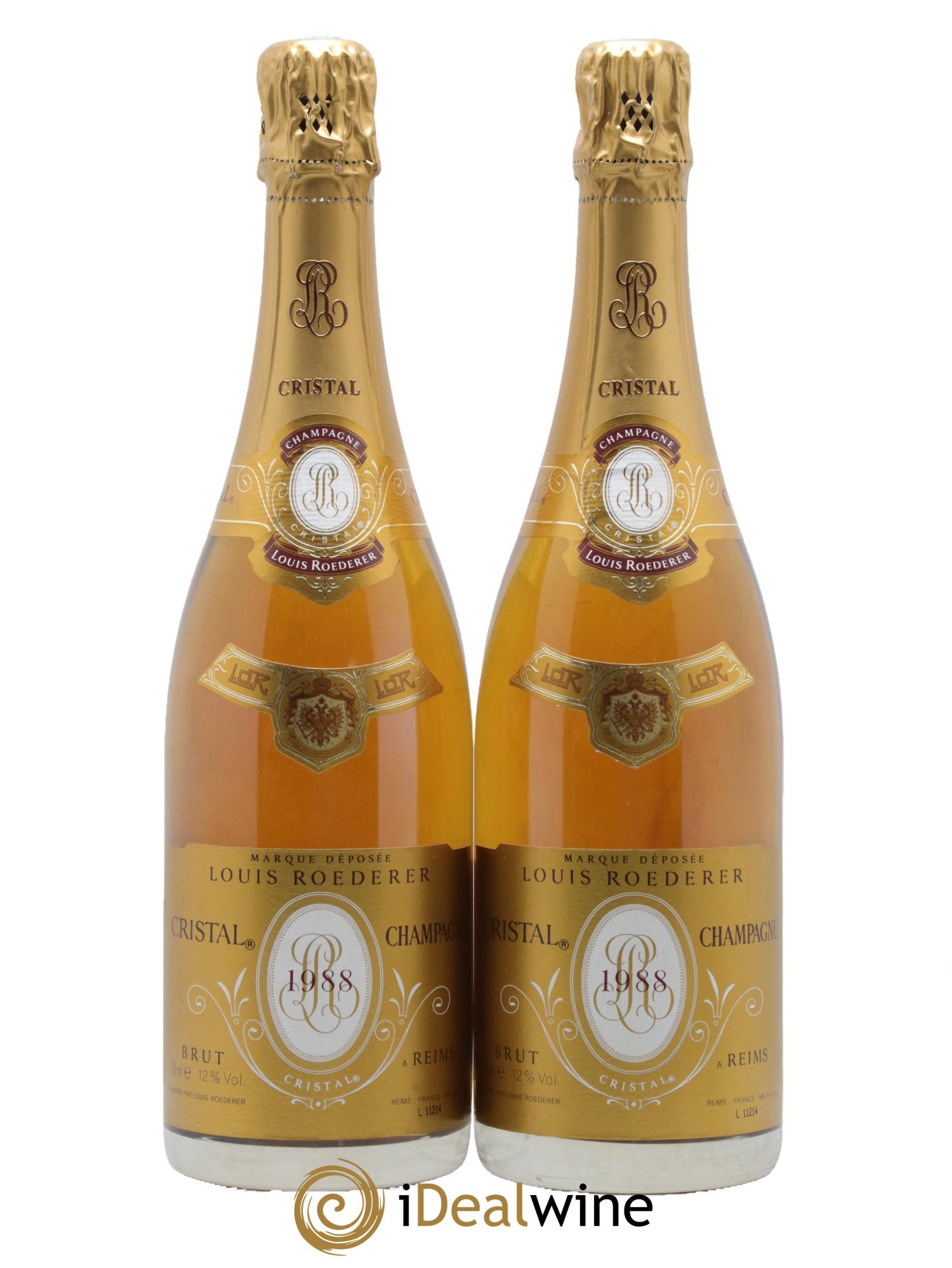 Cristal Louis Roederer 1988 - Lot of 2 bottles - 0