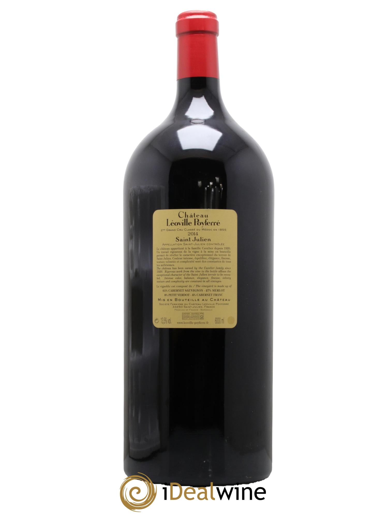 Château Léoville Poyferré 2ème Grand Cru Classé  2014 - Posten von 1 Methusalem - 1